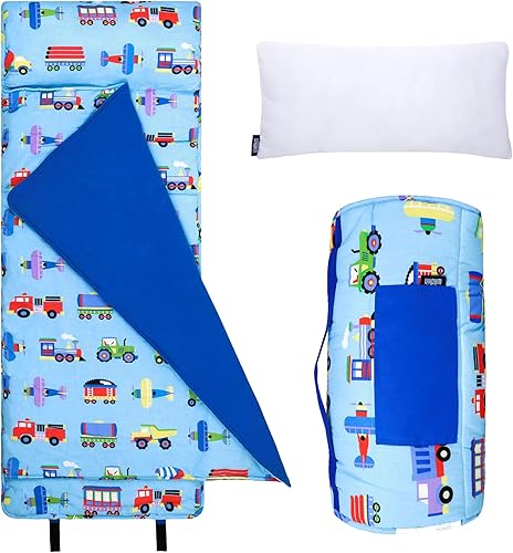 Miniatura 2 de Wildkin El tapete original para siesta viene con almohada extraíble de respaldo (trenes, aviones y camiones)