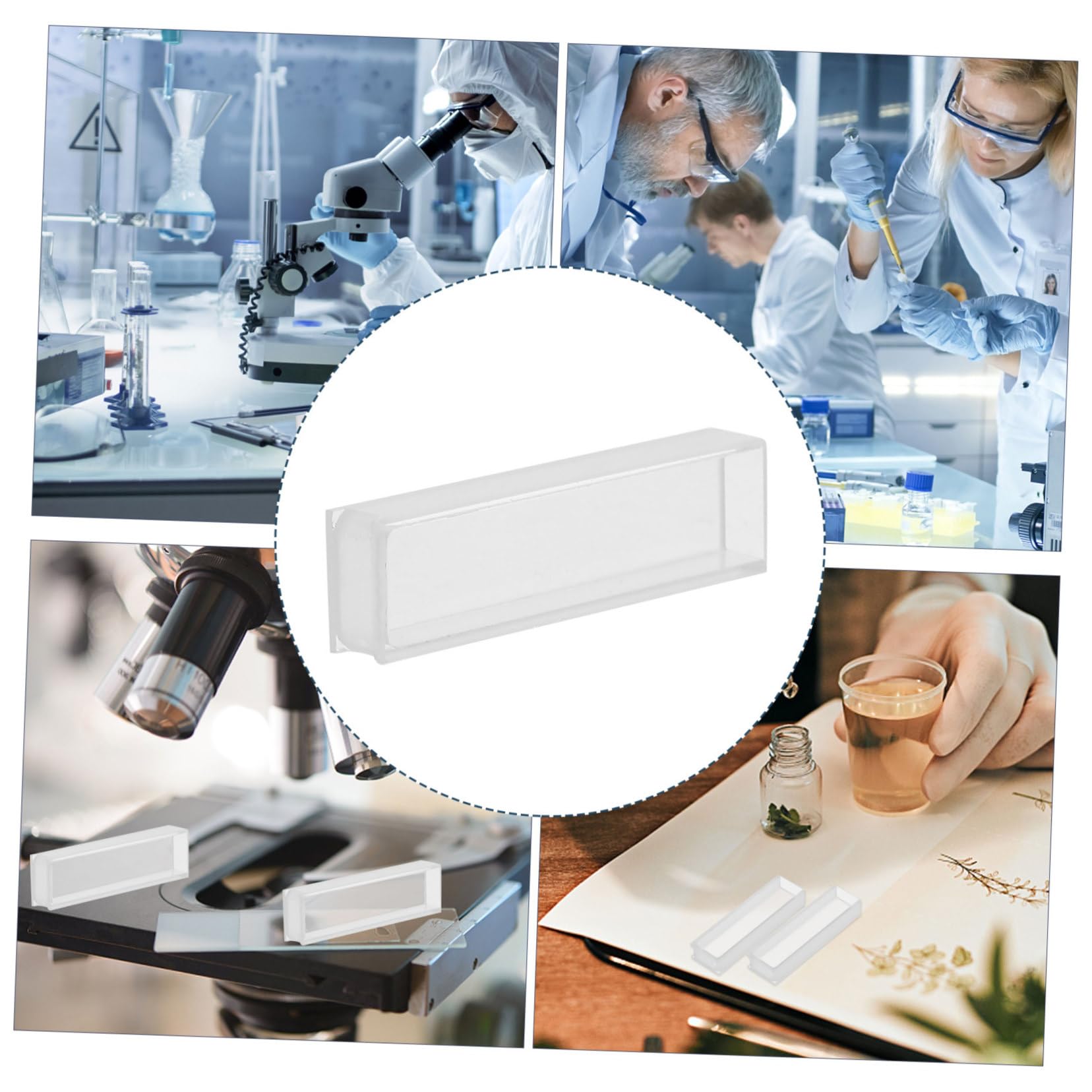 Gatuida 3piezas Cubeta De Cuarzo Transparente para Espectrofotometría Cuvette De Cuatro Caras para Análisis De ADN y Proteínas para Estudios UV-Vis