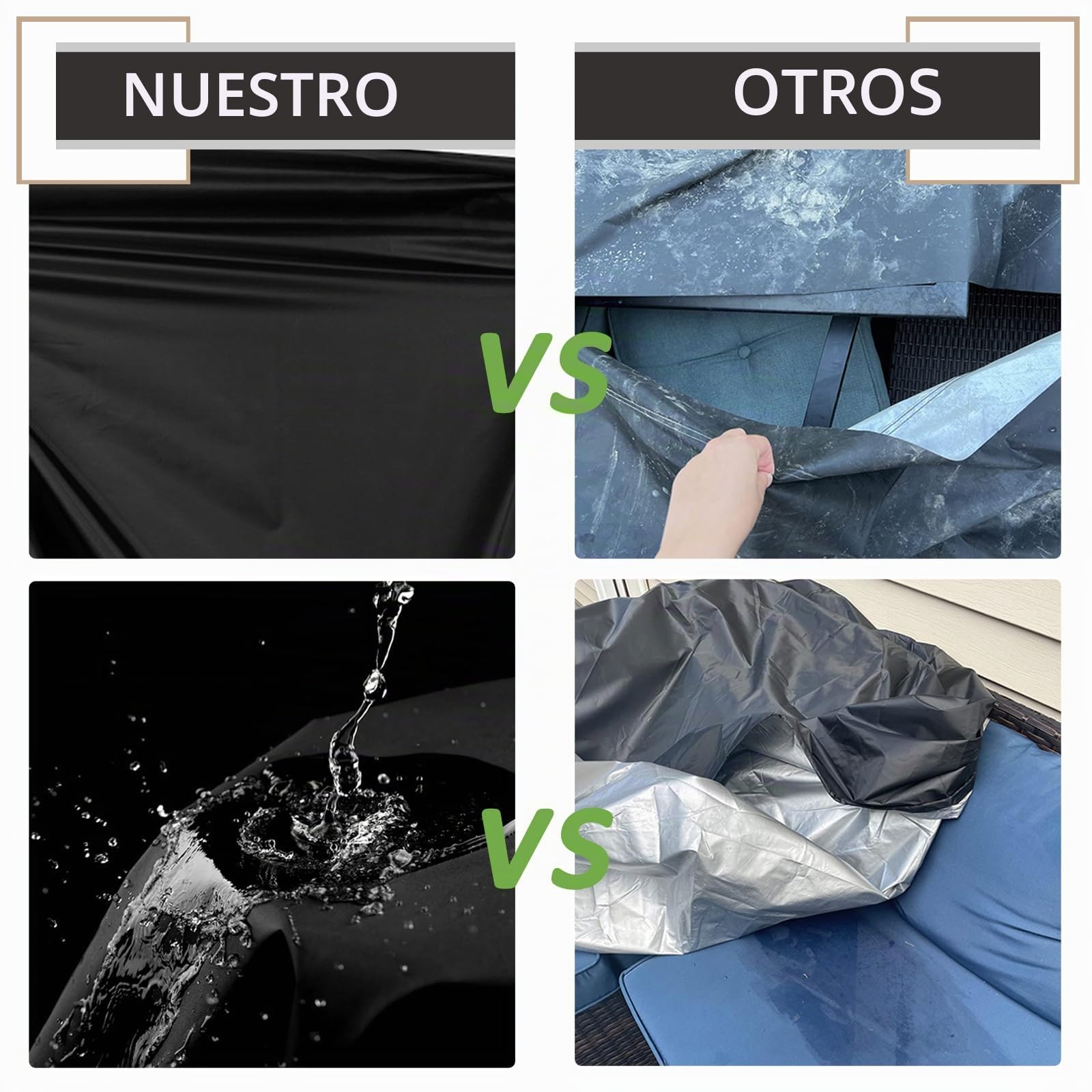 Funda Tumbona Jardin Exterior, 600D Oxford Tela Impermeable, Resistente al Viento, Anti UV, Resistentes al Desgarro, Fundas Sillas Jardin para Tumbona (210x80x45/75cm)