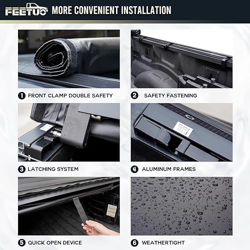 Miniatura 5 de FRP - Cubierta rígida de triple pliegue para Tundra 2007-2021 (excepto Trail Edition) 5.5 pies66.7 pulgadas  para modelos con o sin el sistema de