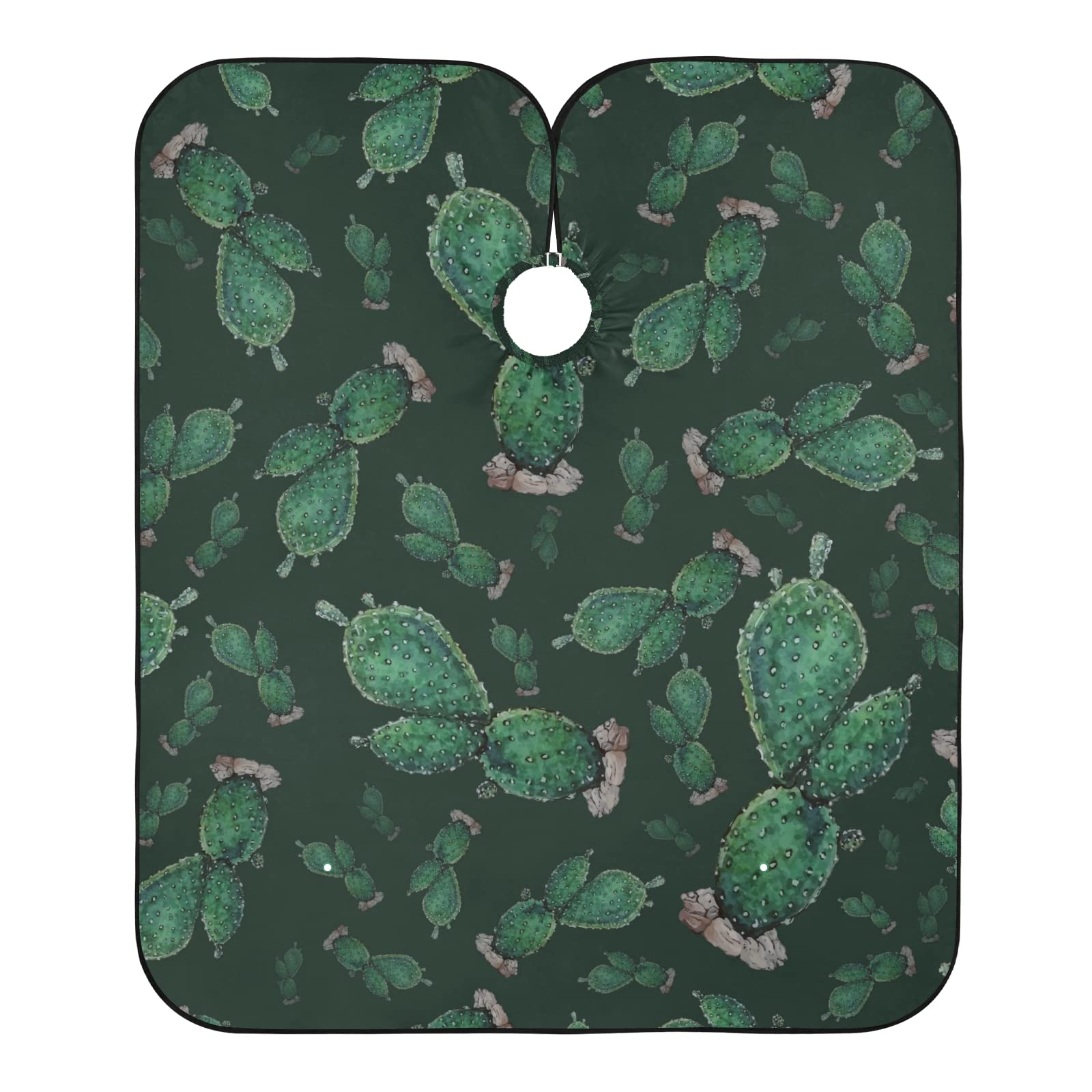 Delantal Cactus Verde Oscuro, Capa De Barbero Profesional Capas De Peluqueria Transpirable Bata Para Barberías Para Teñido Y Corte De Cabello Pelo Estilo Hombres