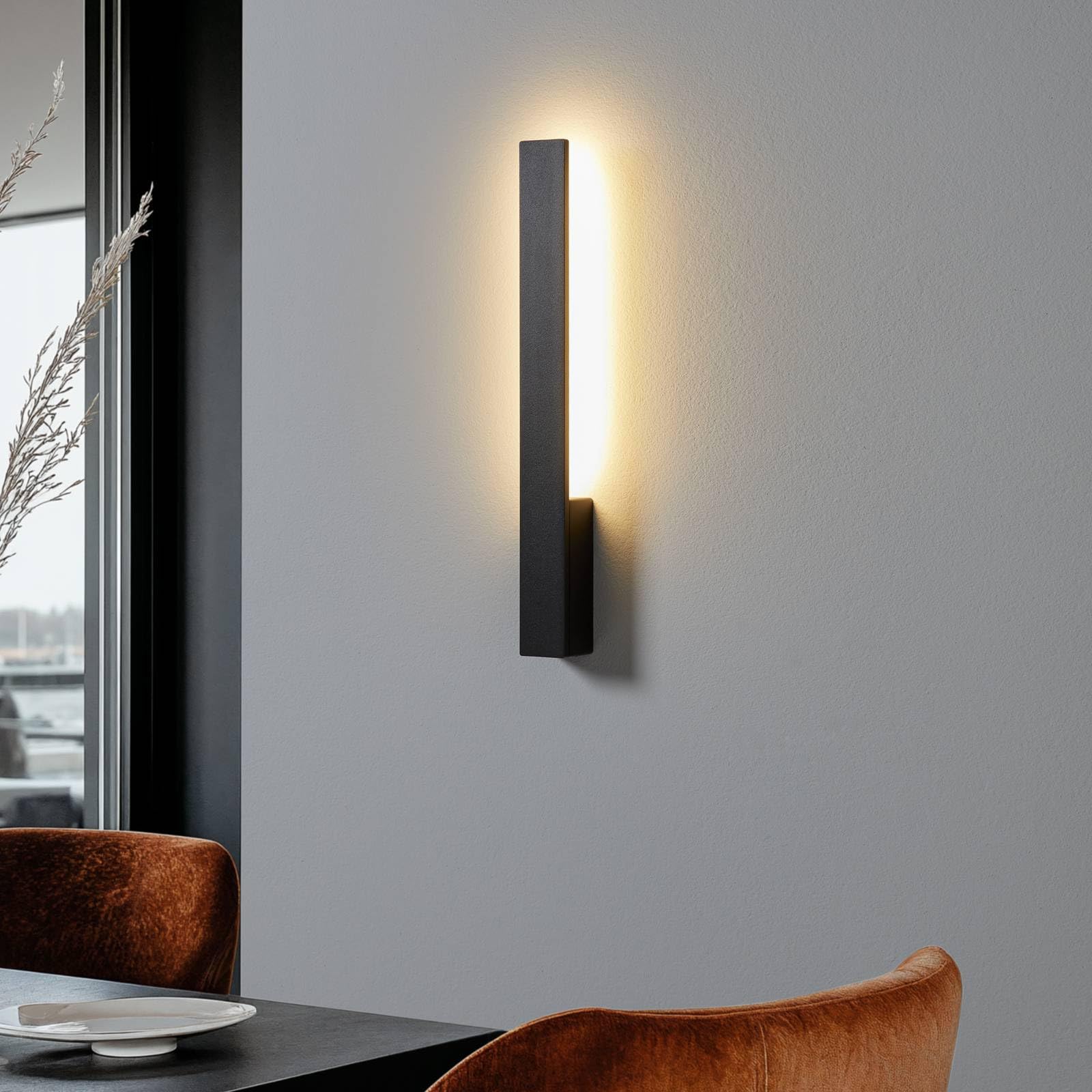 Arcchio LED Wandleuchte, Wandlampe Innen Ivano (Modern) in Schwarz aus Aluminium (2 flammig) - Wandstrahler Wandbeleuchtung Schlafzimmer/Wohnzimmer Flurleuchte