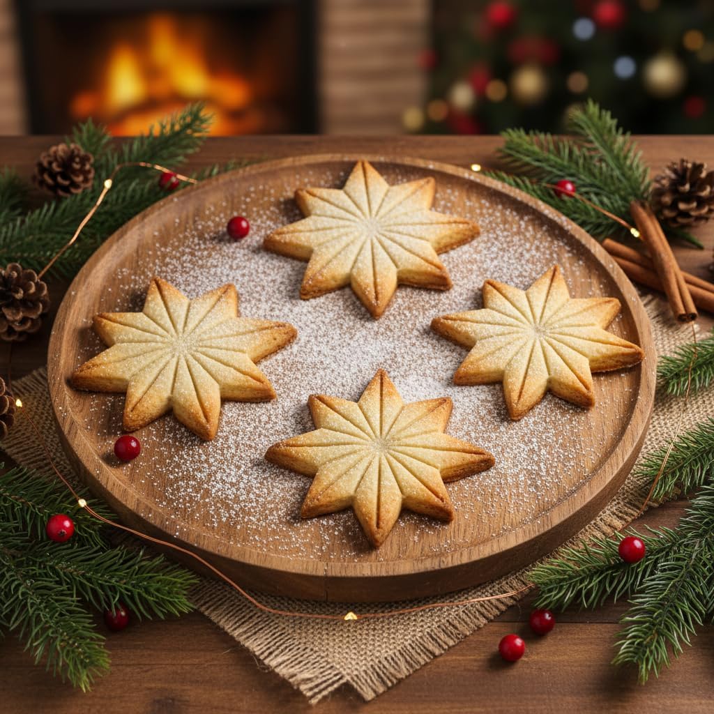 BAKERLOGY Set of 2 Simple Star Cookie Cutters (5-Pointed & 8-Pointed) – Classic Star Shapes for Christmas Cookies, Holiday Baking, Winter Treats & Festive Crafts