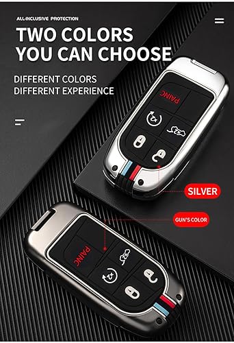 Miniatura 5 de ontto Funda para llave de coche con protección de 360 grados, elegante carcasa para llave para Jeep Grand Renegade Cherokee, Negro -