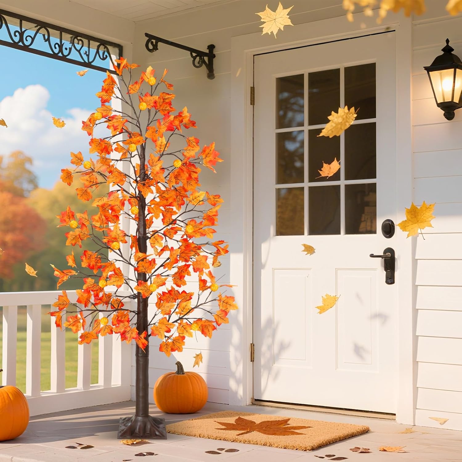 6 Ft Lighted Prelit Fall Maple Tree