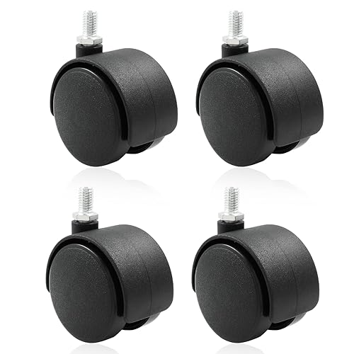 Miniatura 5 de Moicstiy Paquete de 8 ruedas giratorias de 2 pulgadas de repuesto para silla de oficina, ruedas universales de tamaño estándar para muebles sin