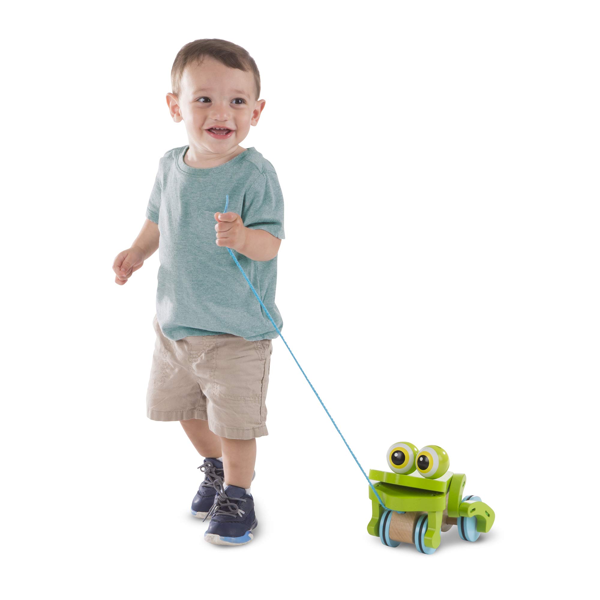 Melissa & Doug Frolicking Frog Pull Toy マルチカラー Melissa & Doug First Play Frolicking Frog Wooden Pull Toy : Amazon