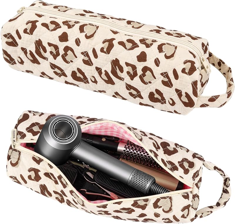 Estojo de viagem matelassê Canumer para ferramentas de cabelo, compatível com Dyson Airwrap e Shark FlexStyle