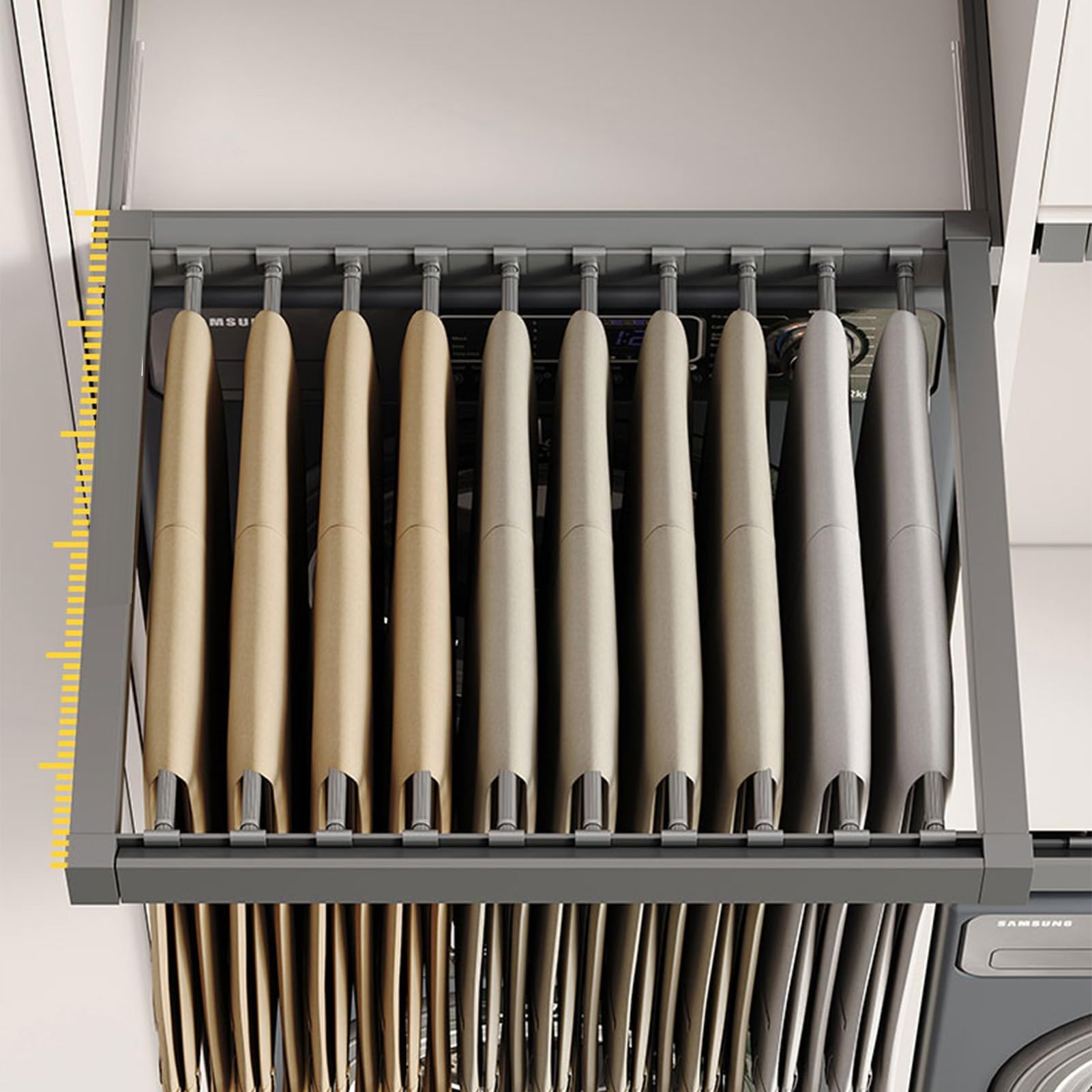 Tiroir à Pantalons Coulissant, étagère à Pantalons coulissante pour Dressing et Salle de Bain, Organisateur de tiroir, étendoir à Linge à Placer au-Dessus du Lave-Linge, capacité de Charge d