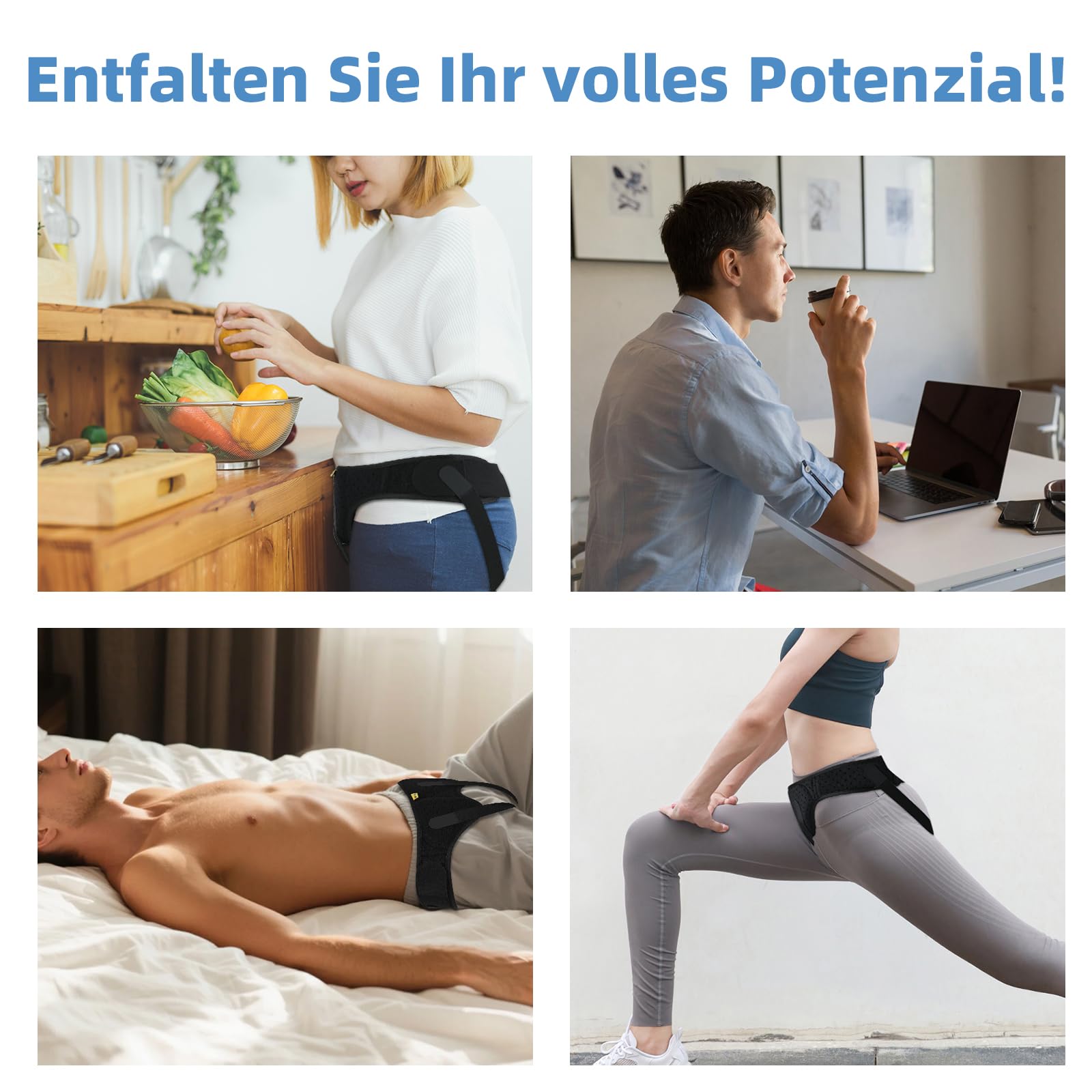 Tenbon Leistenhernie Gürtel für Männer & Frauen - Verstellbarer Kompressionsgurt mit Atmungsaktivem Mesh | Support bei Leistenbruchschmerzen (Größe M, 73-89cm Hüftumfang)
