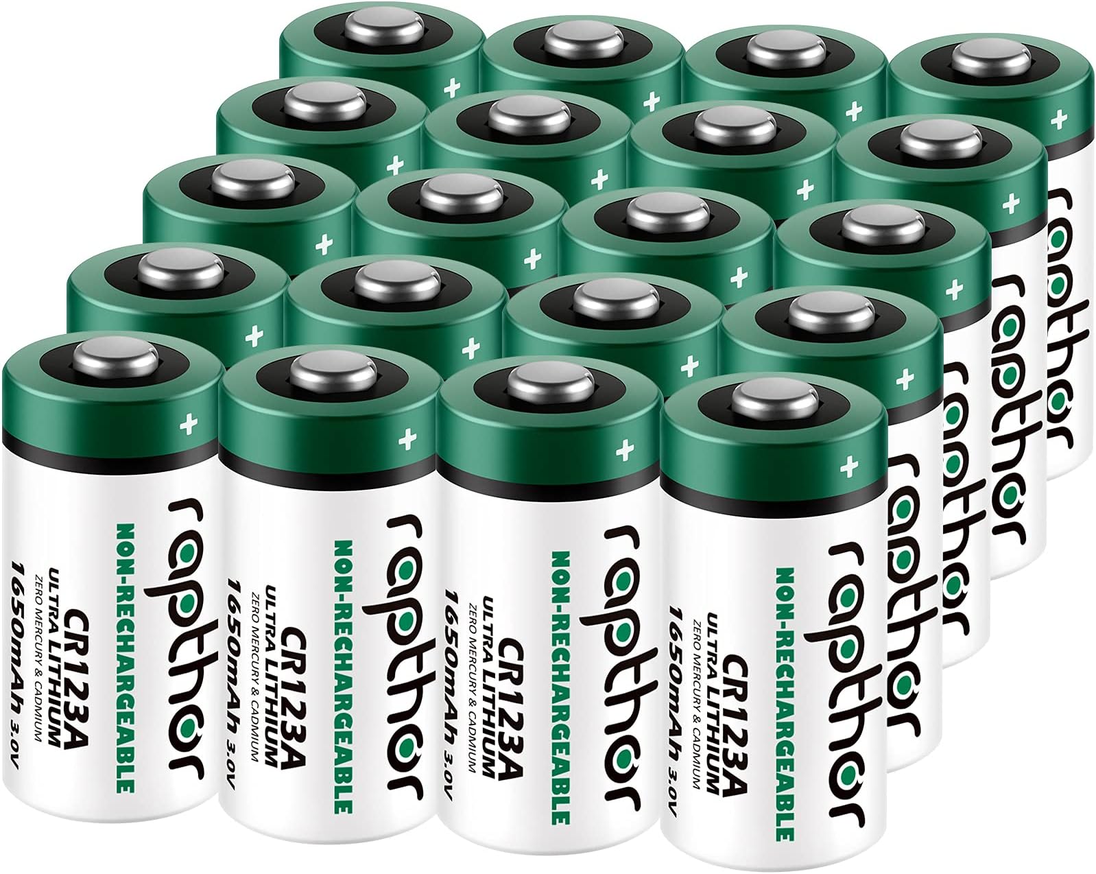 Rapthor CR2 3V Lithium-Batterien (12 Stück) – Für Kameras, Taschenlampen, Alarmanlagen