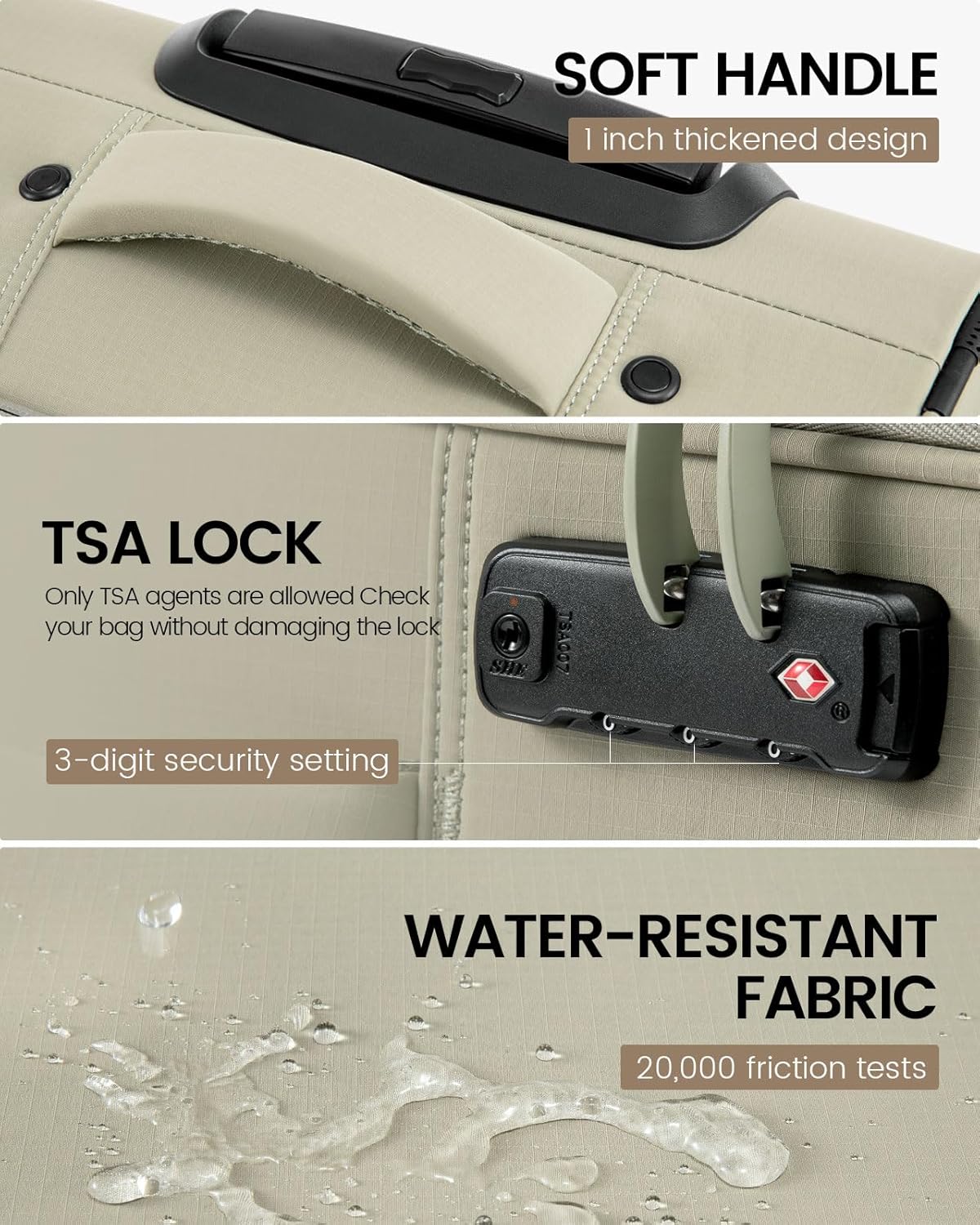 LOVEVOOK Carry On Luggage 22x14x9 Airline Approved, 22 Inch Softside Suitcases with Spinner Wheels, Lightweight Carry-on Suitcase with TSA Lock for Women Men, Large Luggage for Travel Business Trip - Image 7