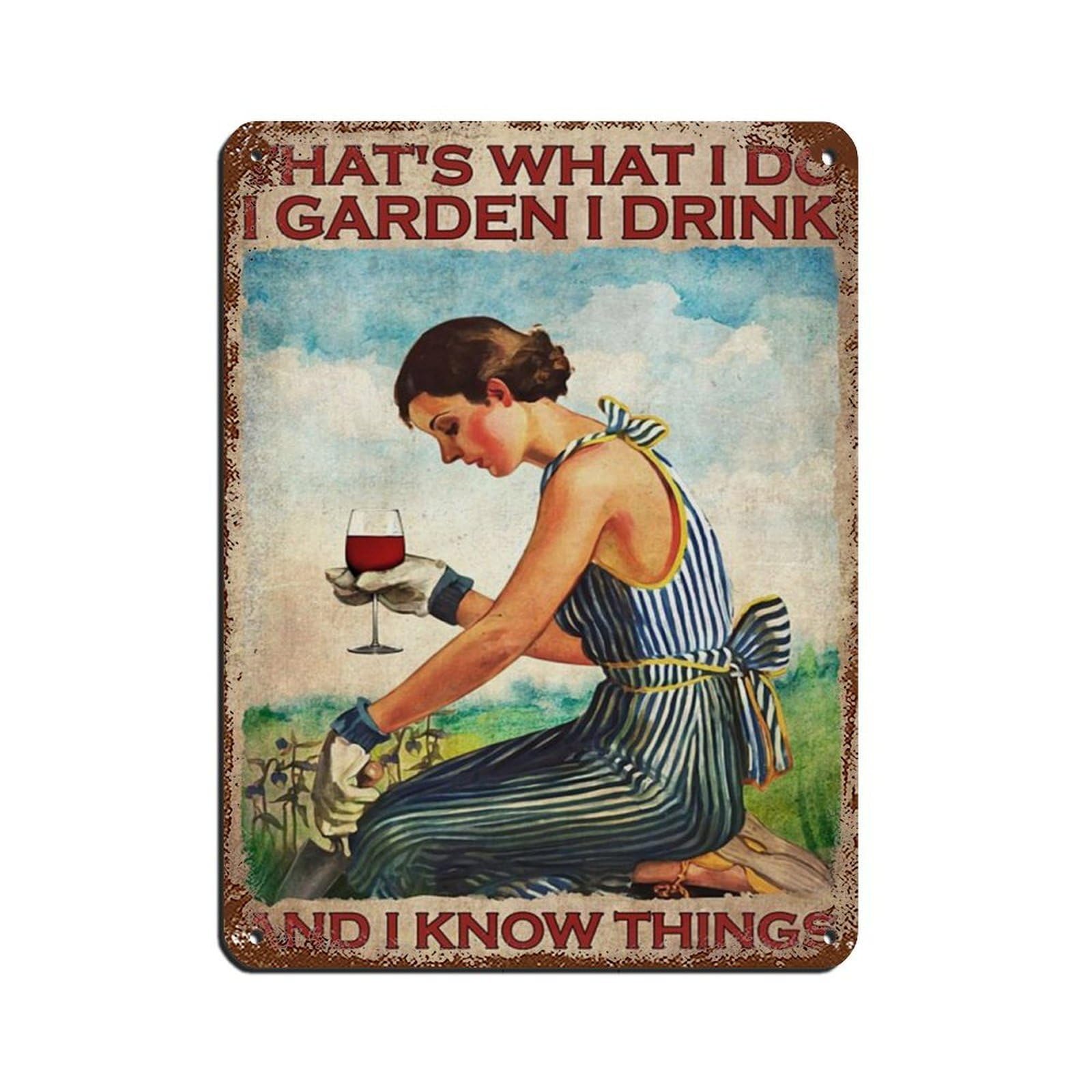 Girls Poster, Garden Lover Poster Tin Sign Vintage Metal Pub Club Cafe Bar Home Wall Art Decoration Poster Retro 12x16inch(30x40cm)