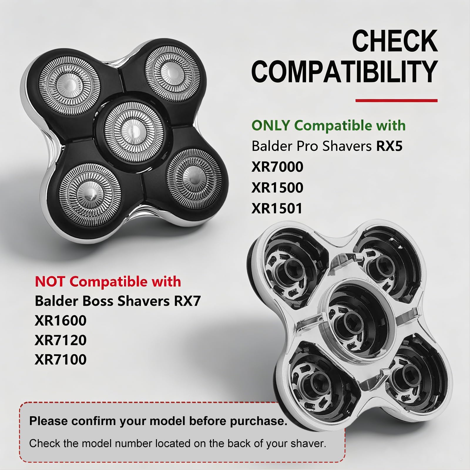 XR7000 - Lame di ricambio compatibili con remington Balder Pro Head Shaver XR7000 XR1500 XR1501, testa di ricambio Balder Pro con acciaio inossidabile resistente, rasatura liscia e senza irritazione