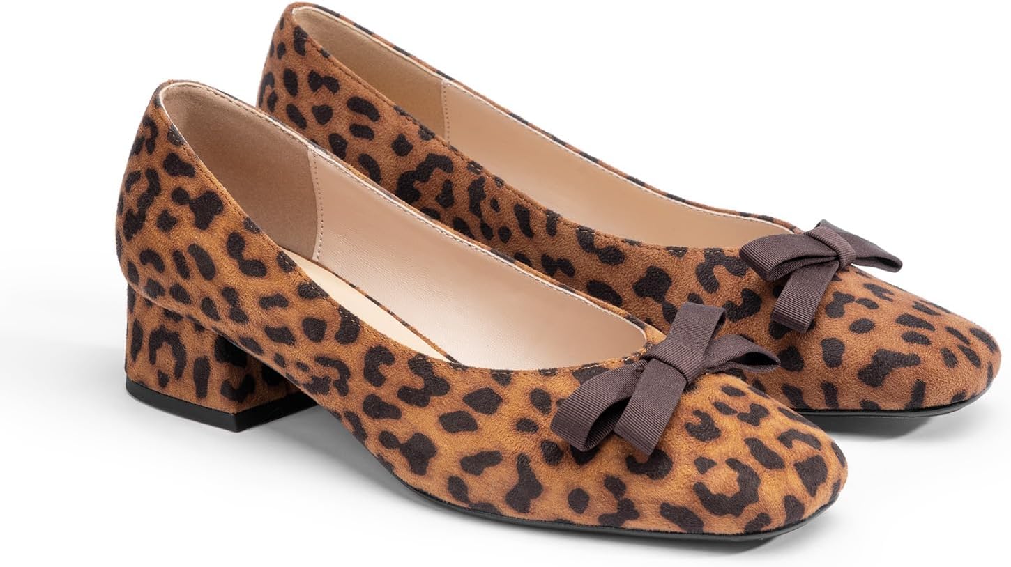 C.Paravano Women's Pumps | Low Chunky Heel | Block Heels for Women | Dress Shoes for Women | Comfortable Heels with Bow - Image 6