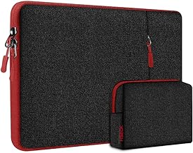 HSEOK 14 Inch Laptop Sleeve with Small Sleeve Rain and Shock Resistant Laptop Sleeve Case for 14" MacBook HP, DELL, Lenovo, ASUS, Acer, Black-Red
