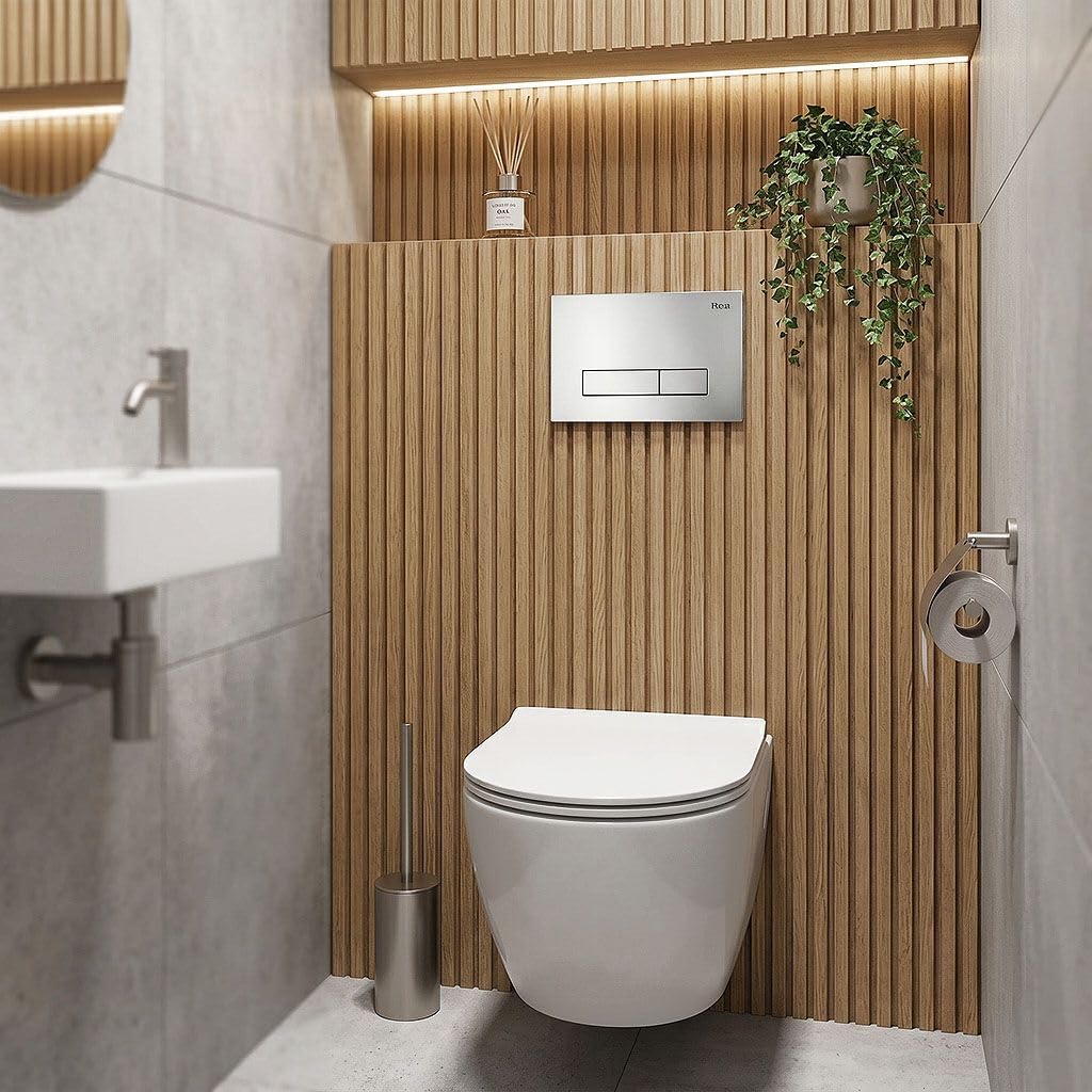 Rea - Stelaż Zestaw Podtynkowy K011a-q Do Mis Wc Z Przyciskiem Hd Satin - 16x52,5x103,5 cm