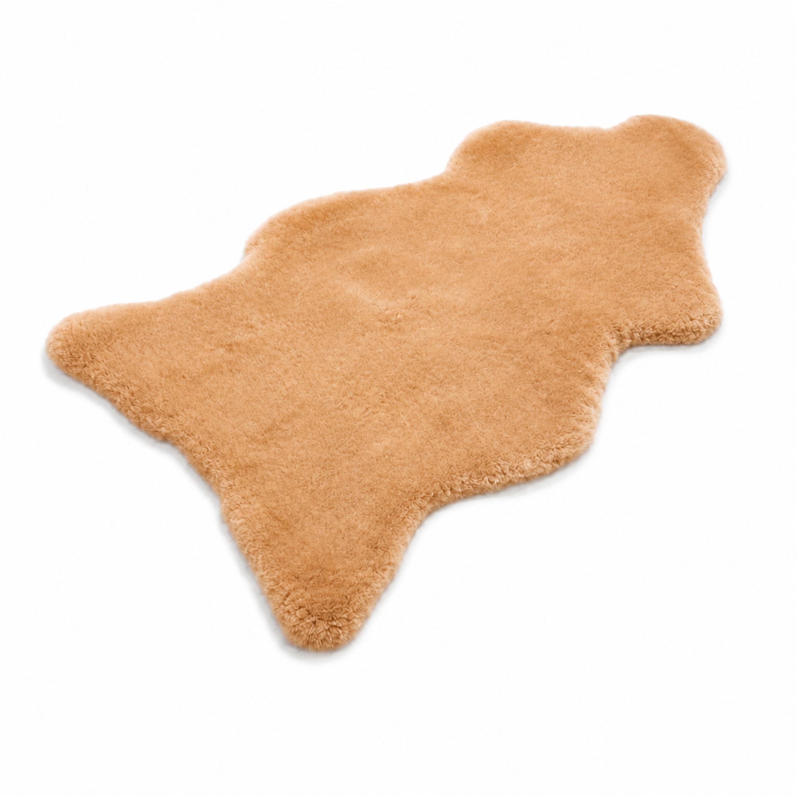 Peau de Mouton mérinos véritable de qualité supérieure Peau d'agneau véritable, Douce et Moelleuse, Fourrure pour chaises, Peau de (Beige/Pêche, 100 x 110 cm)
