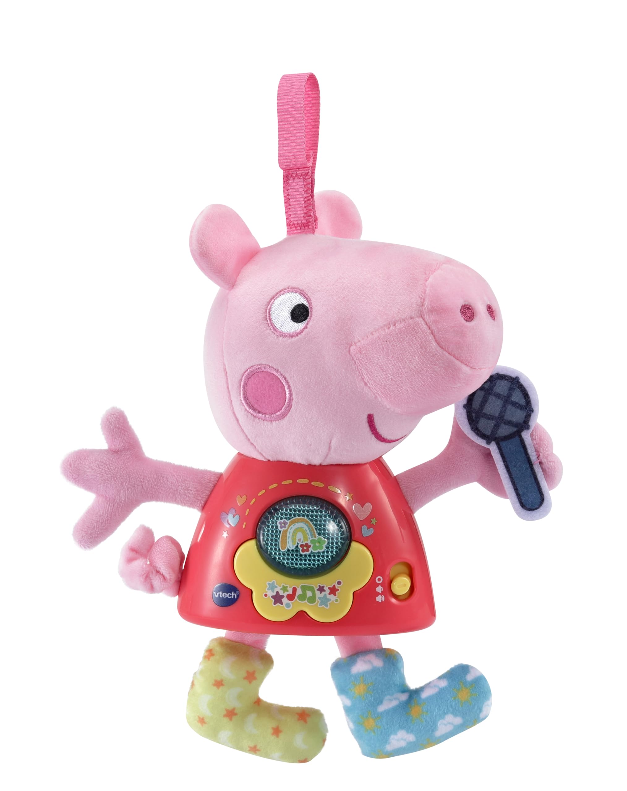 VTech Little Singing Peppa, Official Peppa Pig Toy, For Early Language Development, 10 Melodies & 3 Songs, Light Up and Colourful, On-The-Go Toy, For Babies Aged 3, 6, 9 Months Plus, English Version