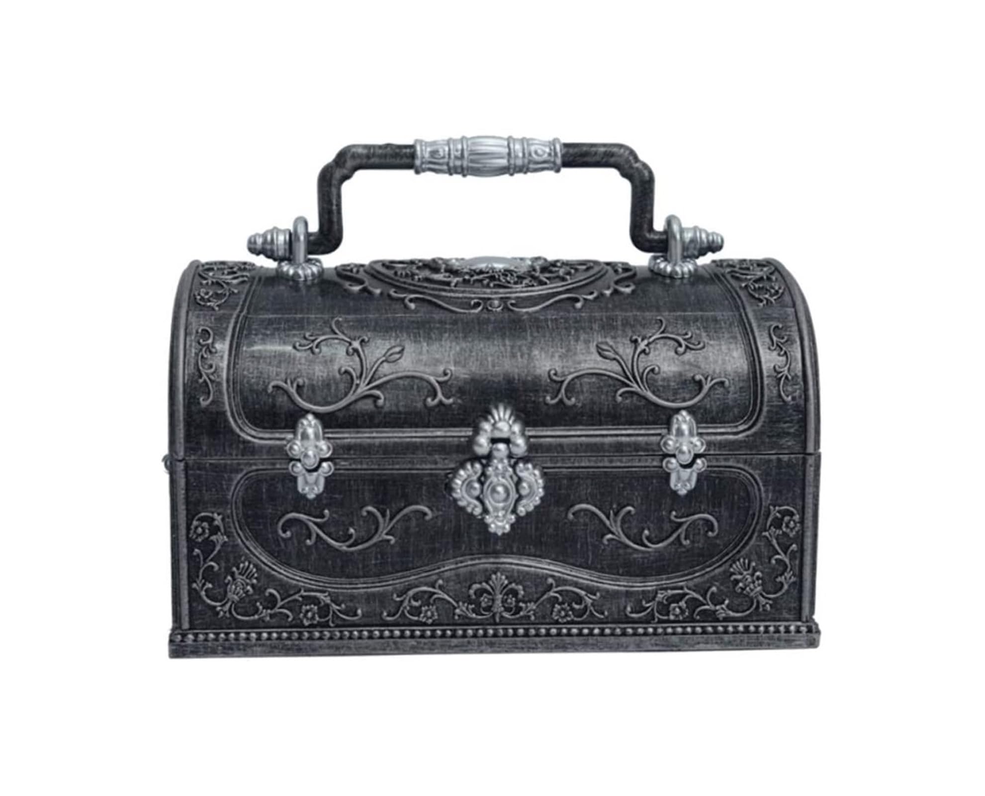 Scatole Per Gioielli Con manico portatile Orecchini ad anello ornato Custodia for tesori Scatole di gioielli musicali in plastica for organizer for gioielli da donna e ragazza Cofanetti E Scatole