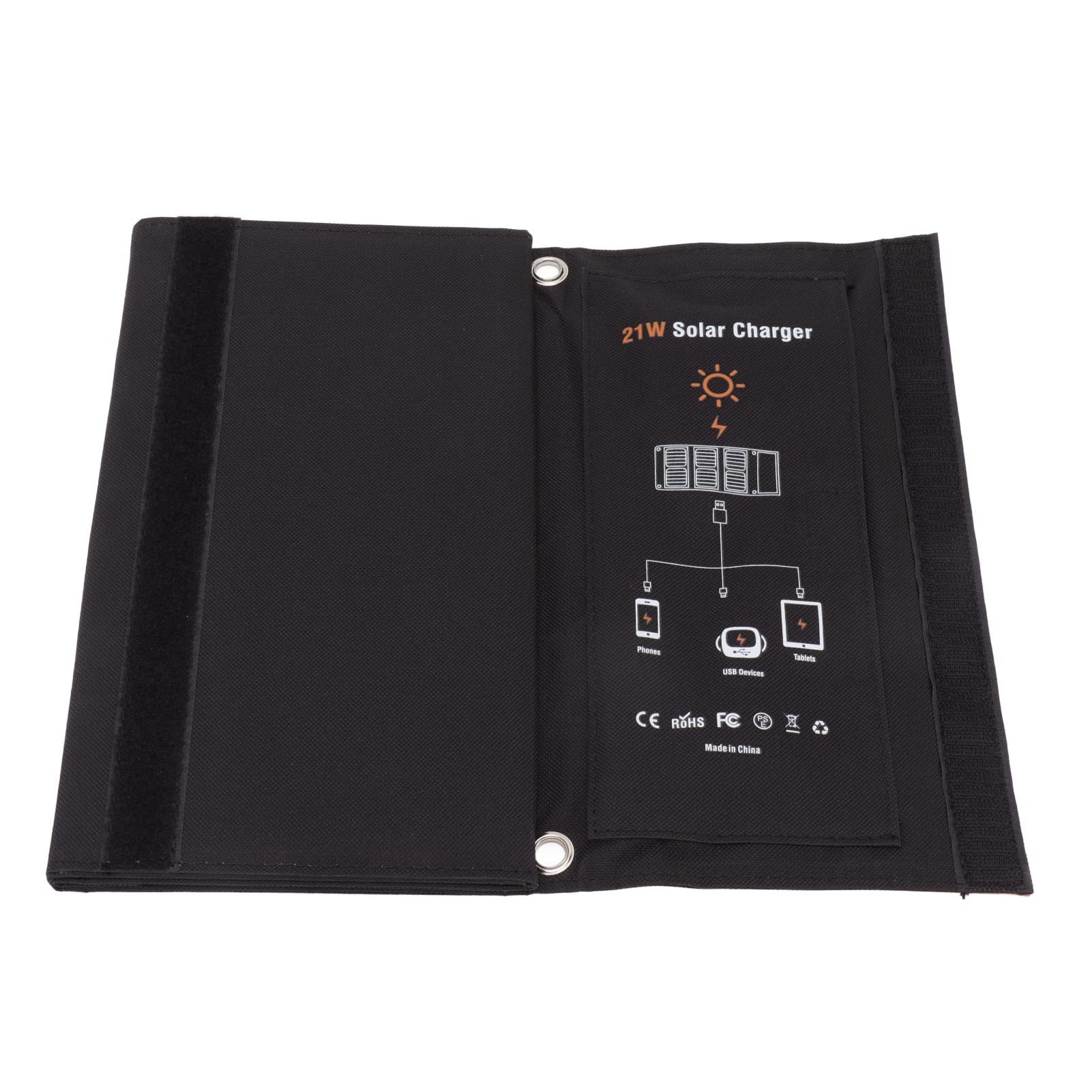 Garosa Cargador de Panel Solar Plegable, Cargador de Teléfono Solar Portátil de 21 W con Puerto USB Dual, Panel de Carga sin Batería para Senderismo, Camping, Viajes, Usuarios Al Aire Libre