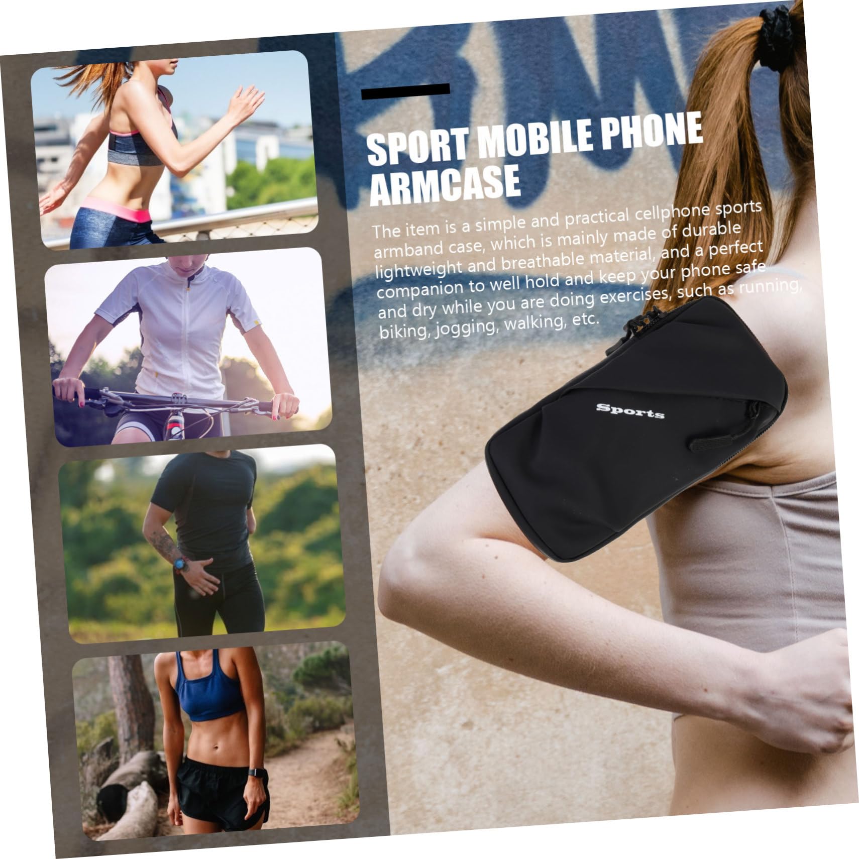 OSALADI 4pezzi Fascia Da Braccio Sportiva Per Smartphone Borsello Portatile Per Running Jogging e Attività Outdoor Con Design Traspirante Ed Elastico