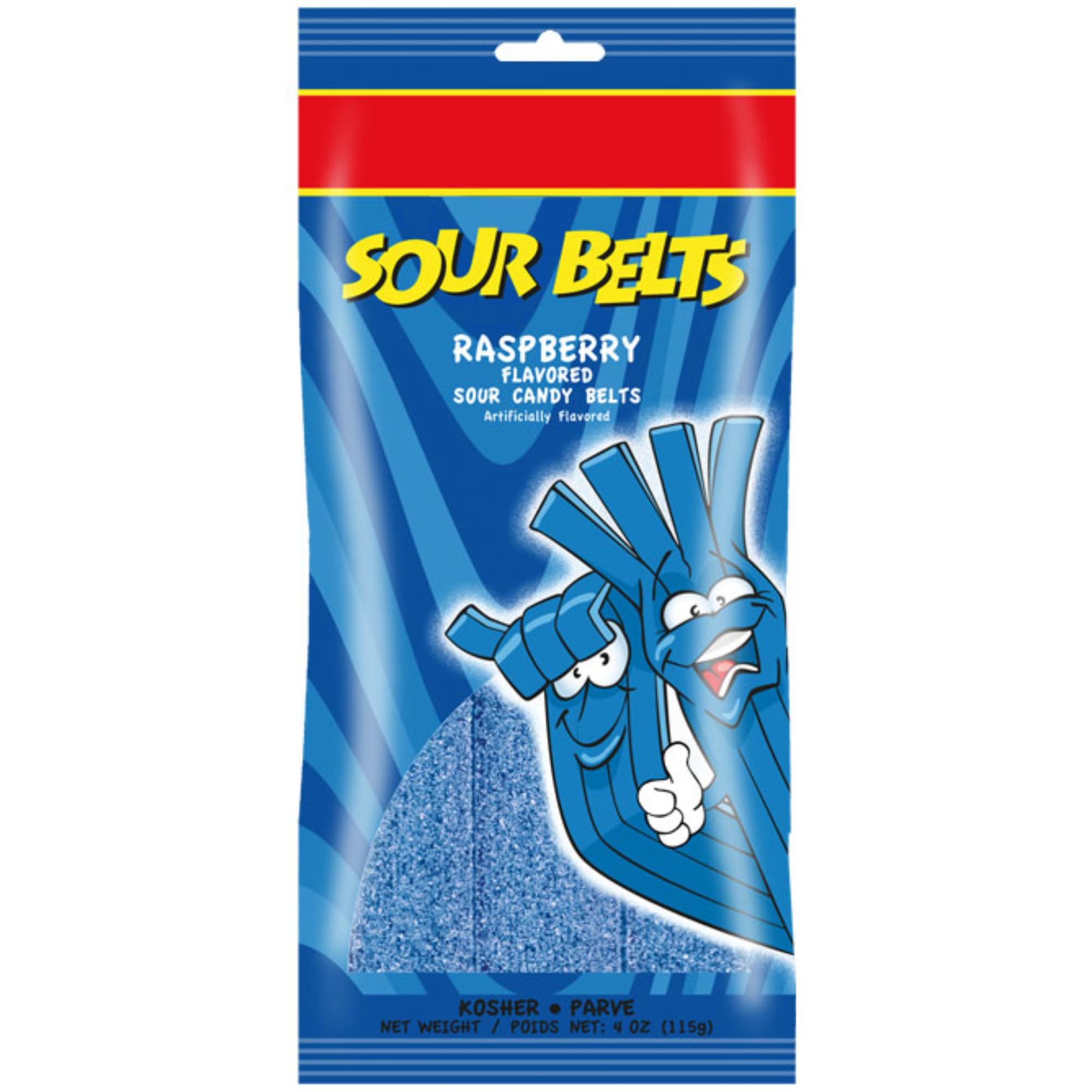 SNACKTERYRaspberry Sour Belts - Vibrant & Tangy Blue Raspberry Sour Strips - Non GMO, Vegan & Kosher Blue Raspberry Sour Candy - 4 Ounce Pack