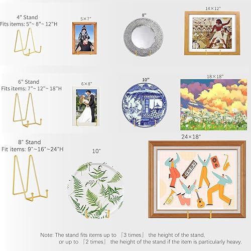 Miniatura 10 de IBosins Paquete de 5 soportes de exhibición para platos pequeños de 3 pulgadas, mini soporte de marco negro de metal para fotos, libros, caballete