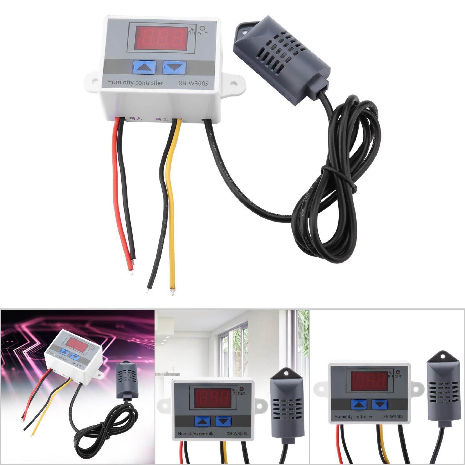 Cocoarm Higrómetro Digital XH W3005, Sensor de Control de Humedad con Precisión del 0,1%, Uso Versátil para el Hogar y el Invernadero (220V)