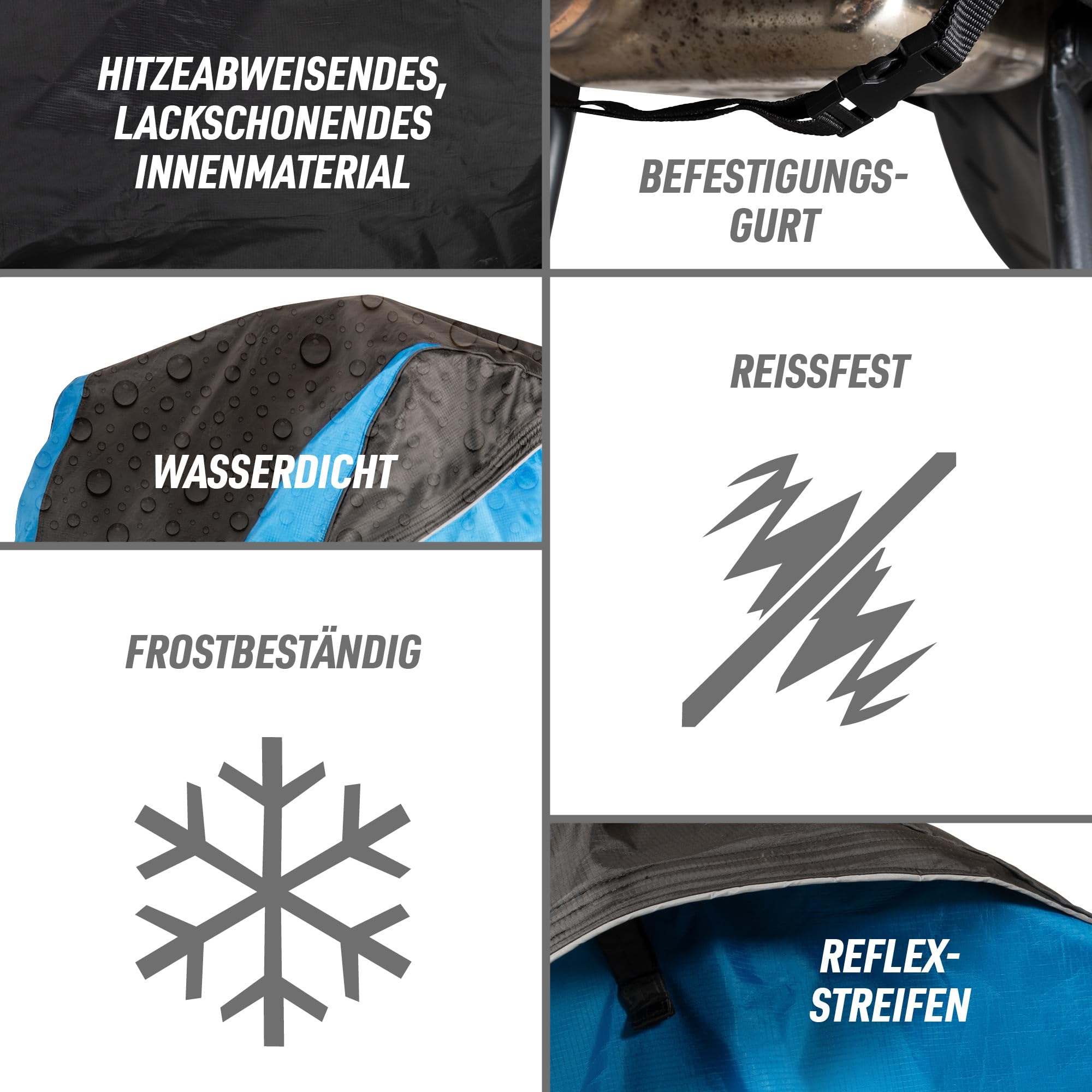 Louis Superior Motorrad Abdeckplane Outdoor, wasserdichte Motorradplane, UV-Schutz, Frostbeständige Roller Abdeckung, Reißfeste Motorradabdeckung Outdoor, Größe L
