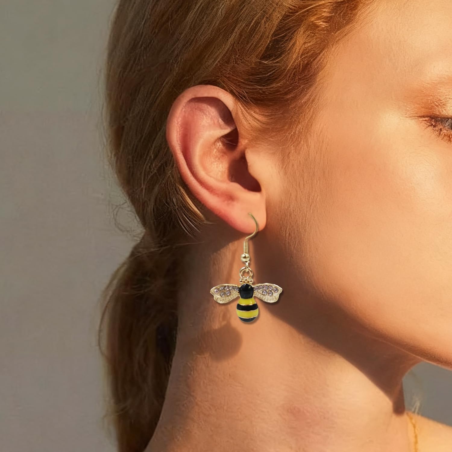 Dainty Bee Earrings for Women Bumblebee Jewelry for Friends Bee Dangle Drop Earings for Daughter Sisters Inspirational Bees Gift - Image 2