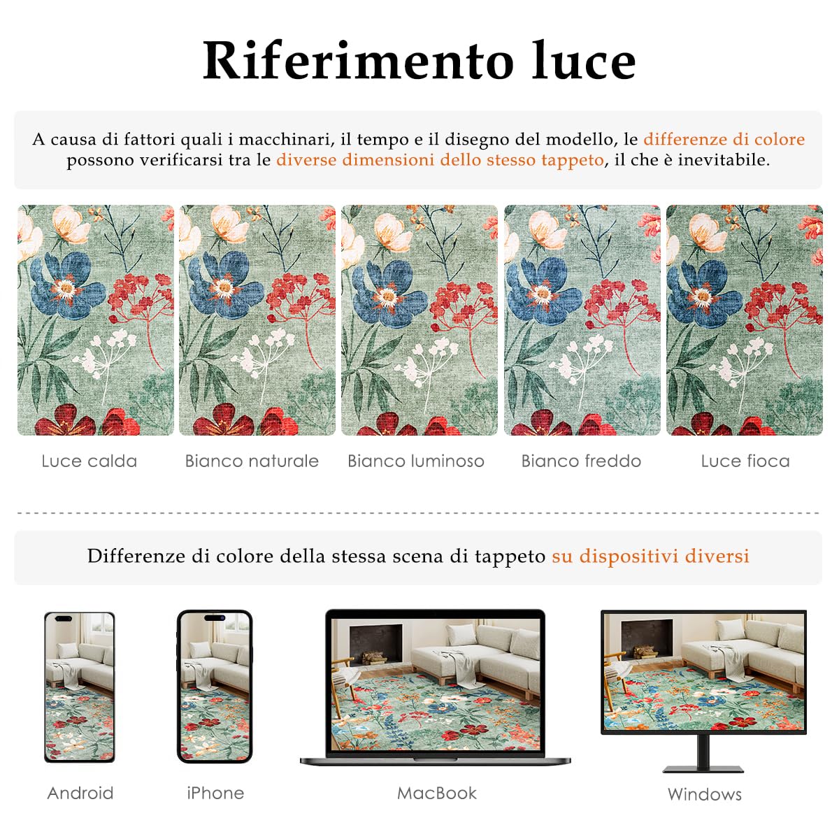 HUGEAR Verde Tappeto Salotto 160x230cm Camera Da Pranzo Antiscivolo Tappeti Lavabile In Lavatrice Carpet Moderno Motivo Floreale Esterno Pelo Corto Misure Grandi Cameretta Sala Rug