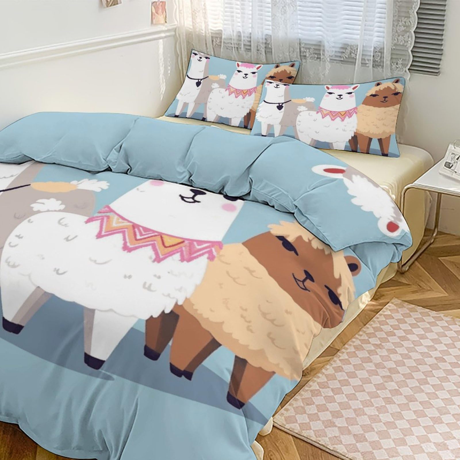Housse de couette ultra douce 3 pièces pour grand lit respirant et confortable