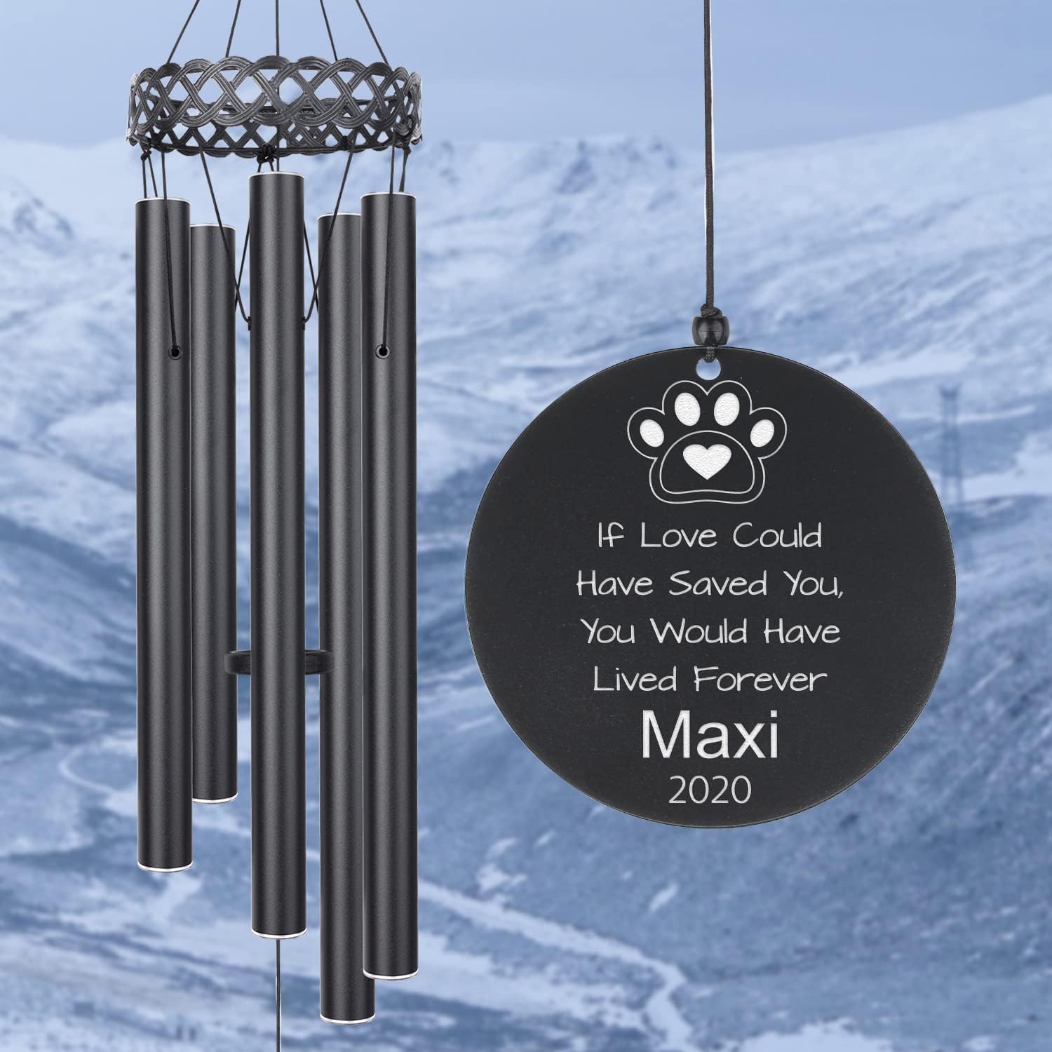 Wind Chime for Lost of Pet Cat Dog, Sympathy Gift for Pet Memorial Gift, Pets Sympathy, Loss of Dog, Loss of Cat, in Memory of Doggy, in Memory of Kitten, Pets Dogs Cats Passing Away Remembrance