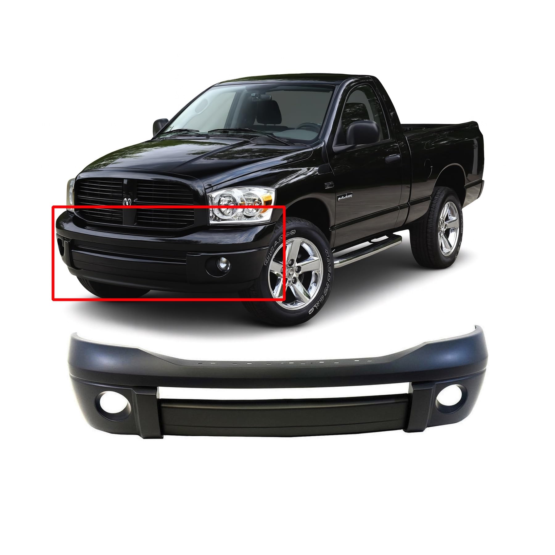 FitParts Compatible with Dodge Ram 2006–2009 Front Bumper Cover