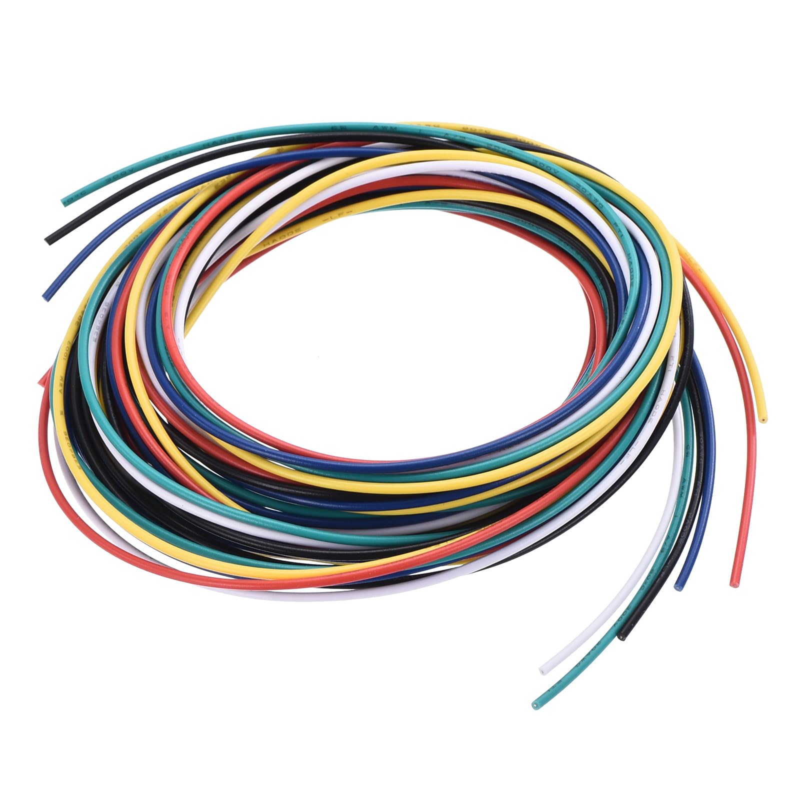 30 Gauge PVC Hookup Wire 1.5m/5ft 30AWG Flexible Electrical Wire UL1007 Tinned Copper Stranded 6 Color, 1mm Dia for Model Aircraft Electric Appliances Internal Connect