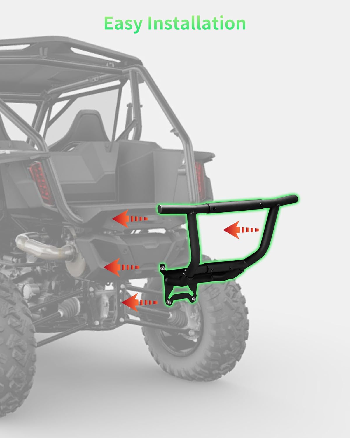Steel Rear Bumper Brushguard for Honda Talon 1000R 1000X 1000X-4 2019-2025 Accessories, Combined Heavy Duty Steel Rear Brush Guard Back Guard Protector