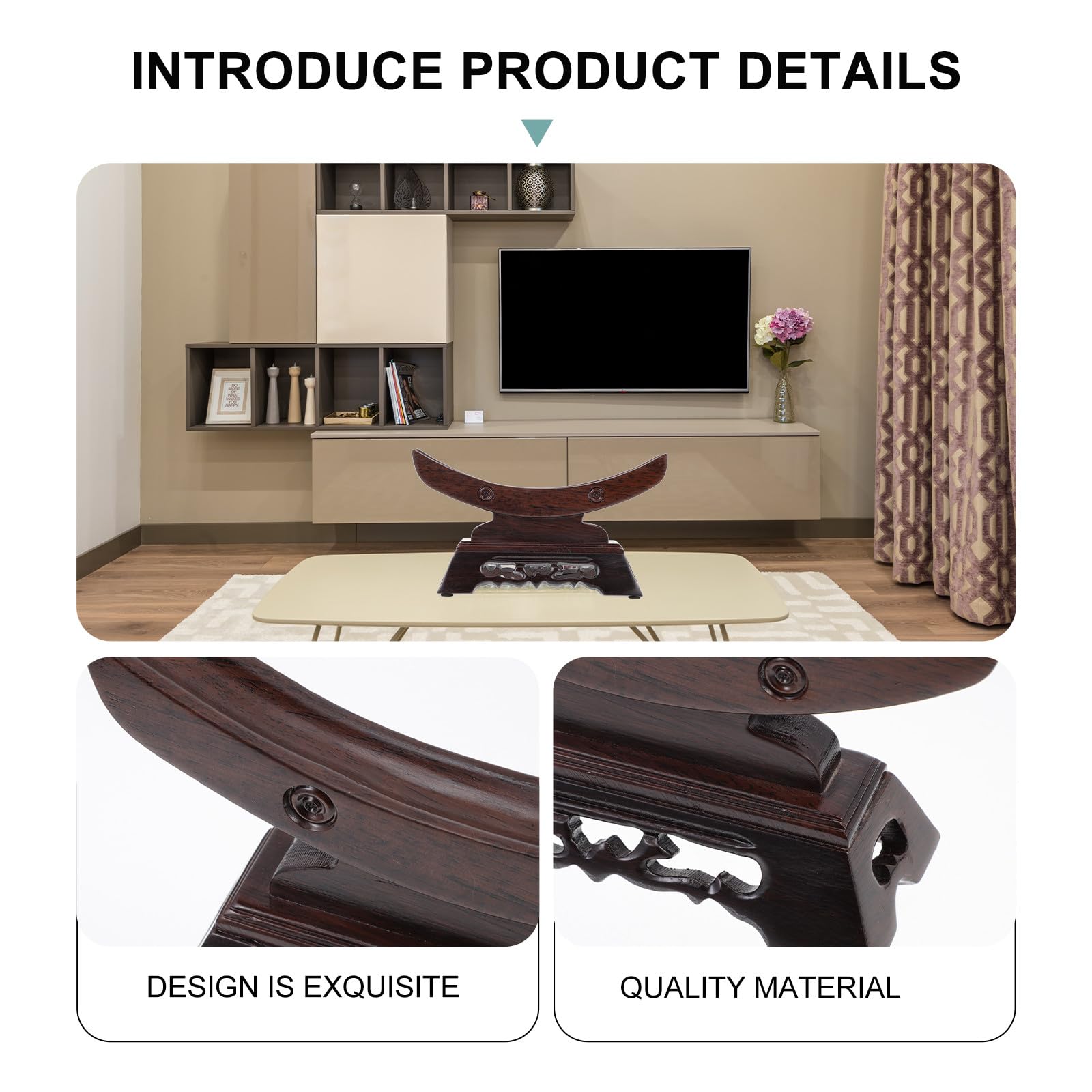 Housoutil Soporte para Espada de Escritorio en Material Sintético Marrón, Organizador de Colección y Accesorio Decorativo para Exhibir Espadas Hogar