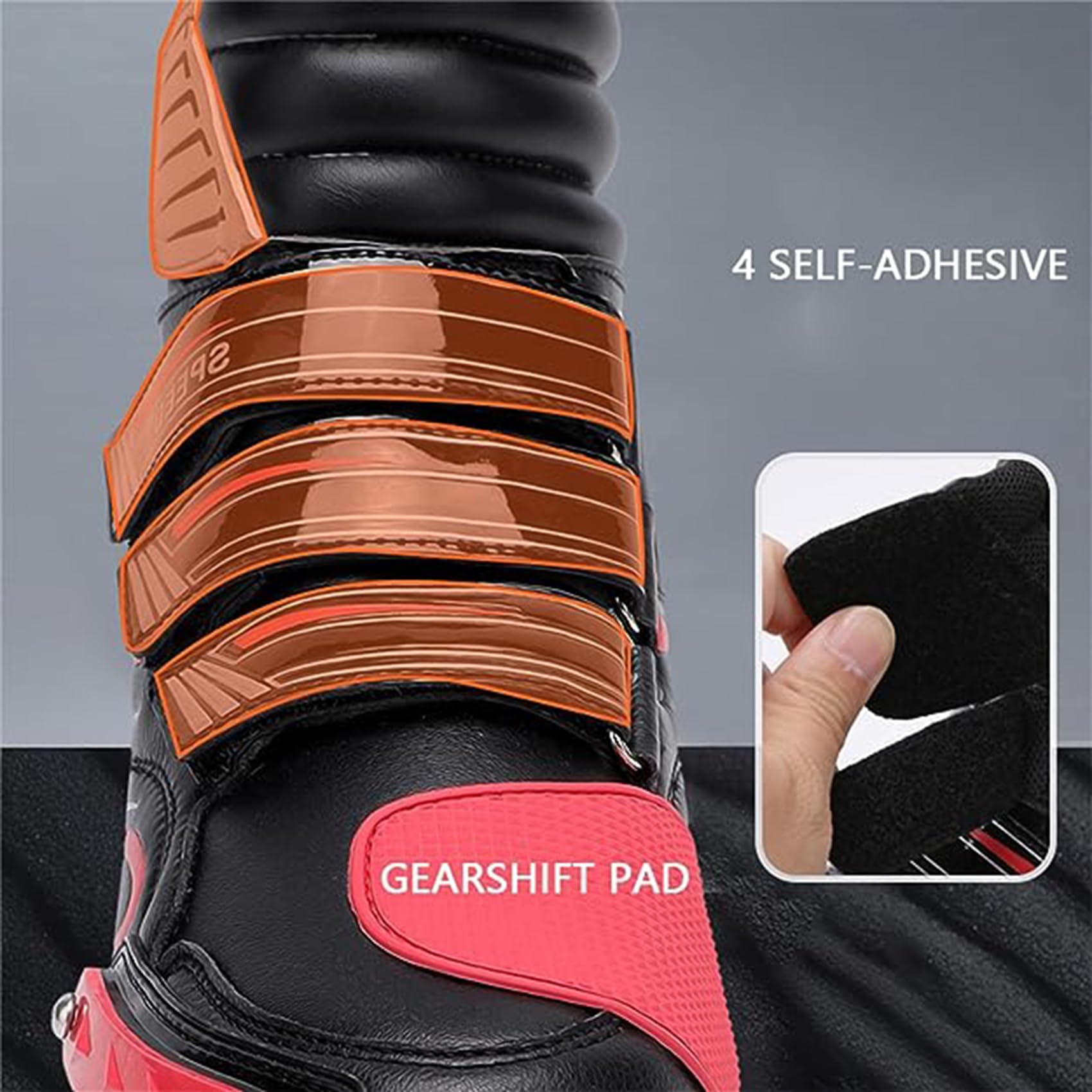 DJFOG Botas de Moto para Hombre, Zapatos de Moto de Soporte de Tobillo Impermeables Profesionales, Botas de Motociclista de Cuero de Streetbike