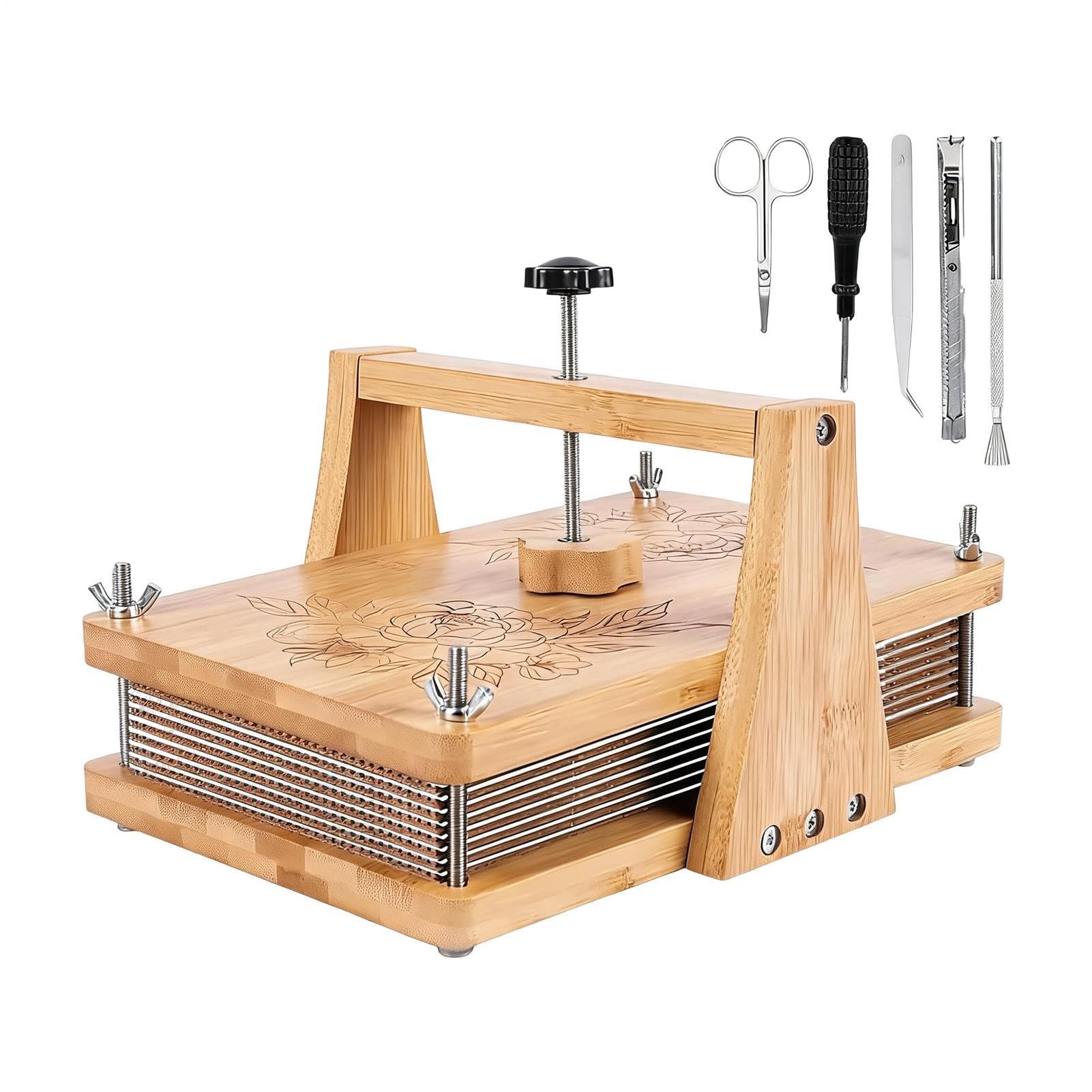 Pressa per fiori in legno riutilizzabile, grande, multistrato e regolabile | Kit di pressatura fiori adulti e bambini Per Scuola Classe Casa Studio Giardino Laboratorio Scuola 'Infanzia