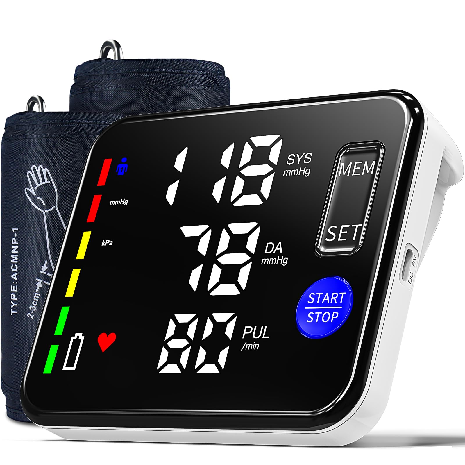 Blood Pressure Monitor Upper Arm Blood Pressure Monitors for Home Use with 9"-17" and 15"-21.7" Bp Cuff, Large Screen Rechargeable Bp Machine, 2x120 Memory, Voice Broadcast, Built-in Lithium Battery-image-37