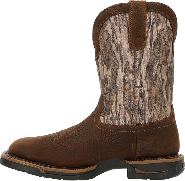 Rocky Men's Waterproof Western Boots | Distressed Brown Square Toe | Size 11 D
