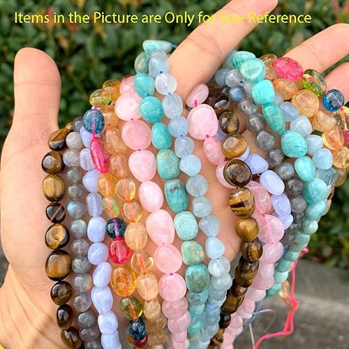 Miniatura 6 de 1 hebra Adabele - Cuentas sueltas de cuarzo negro de grado A natural rutilado de cuarzo negro de 0.276 in a 0.354 in, forma libre, espaciador