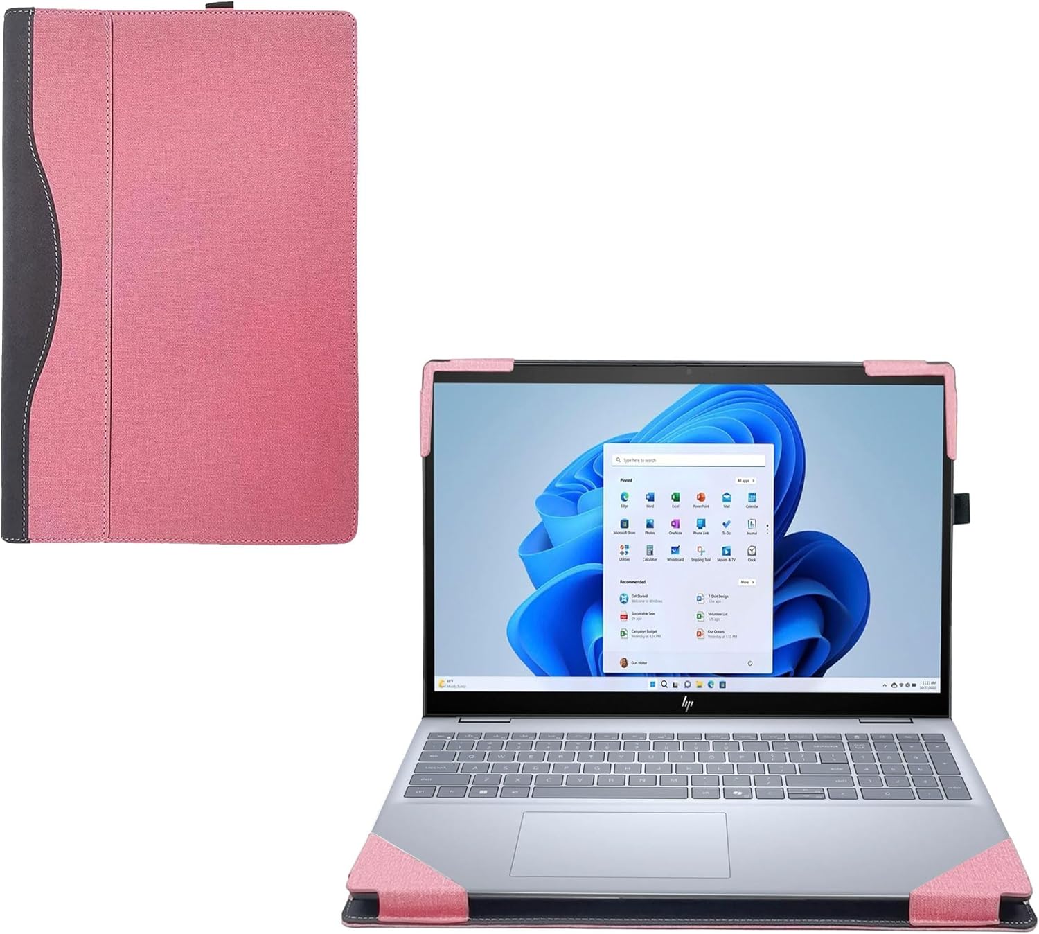 Laptop Cover for Dell Latitude 5450 5440 5430 5420 Series 14 inch 2021～2024 Notebook PC .2-in-1 Detachable PU Leather Notebook (Pink)