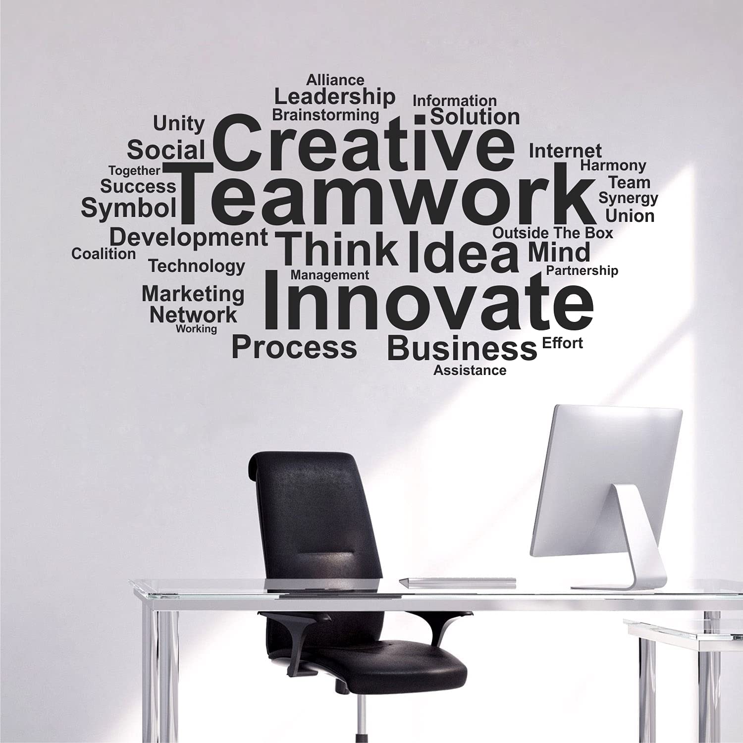 EXO Decor Team Work - Typography - Office - Inspirational - Motivational - Quotes - Wall Sticker  - (Multi Colour, Vinyl - 130cm X 70 cm) (B0CJC6S647) Amazon Price History, Amazon Price Tracker