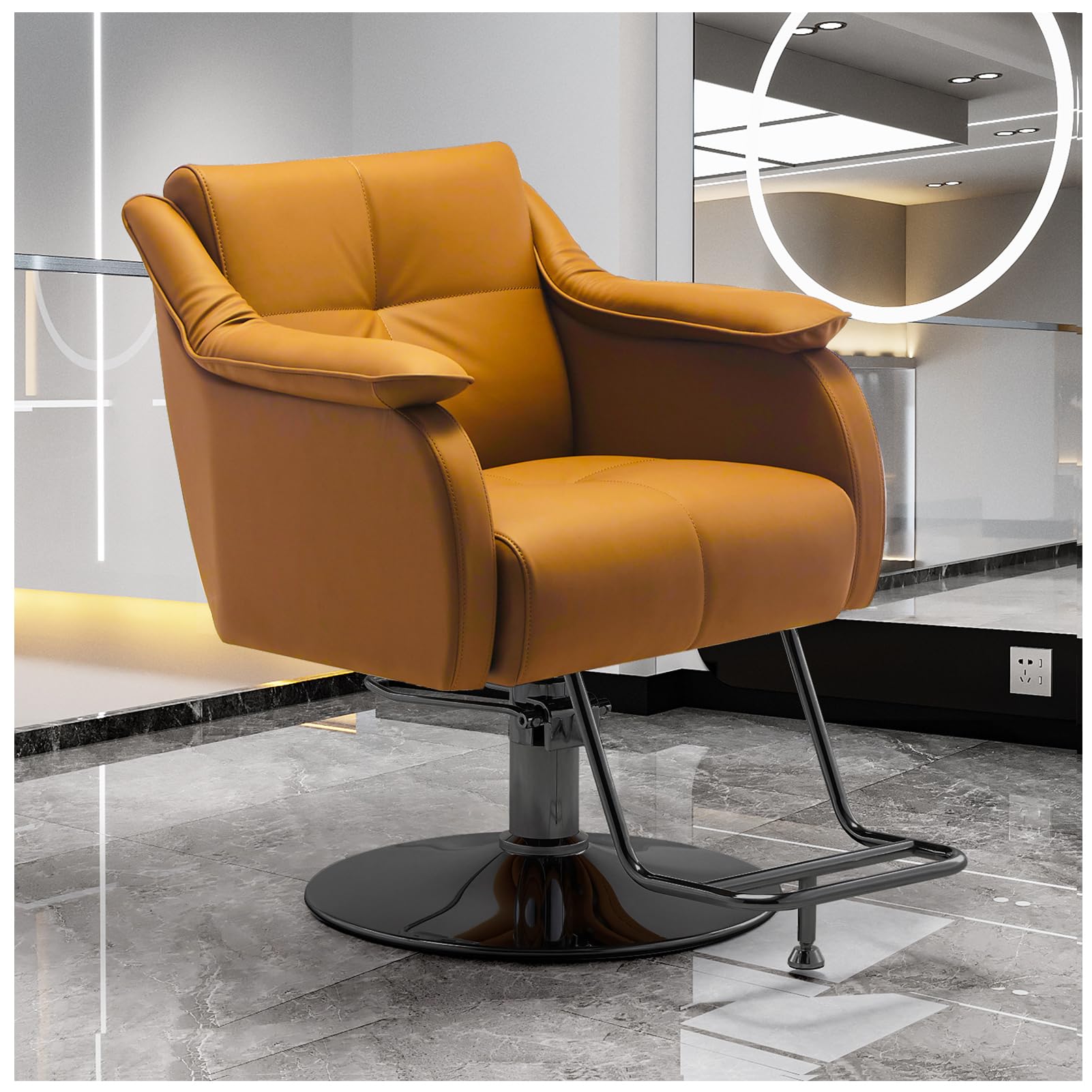 Hydraulischer Friseurstuhl, höhenverstellbar für komfortables Haarstyling, perfekt für Schönheitssalons und Spas