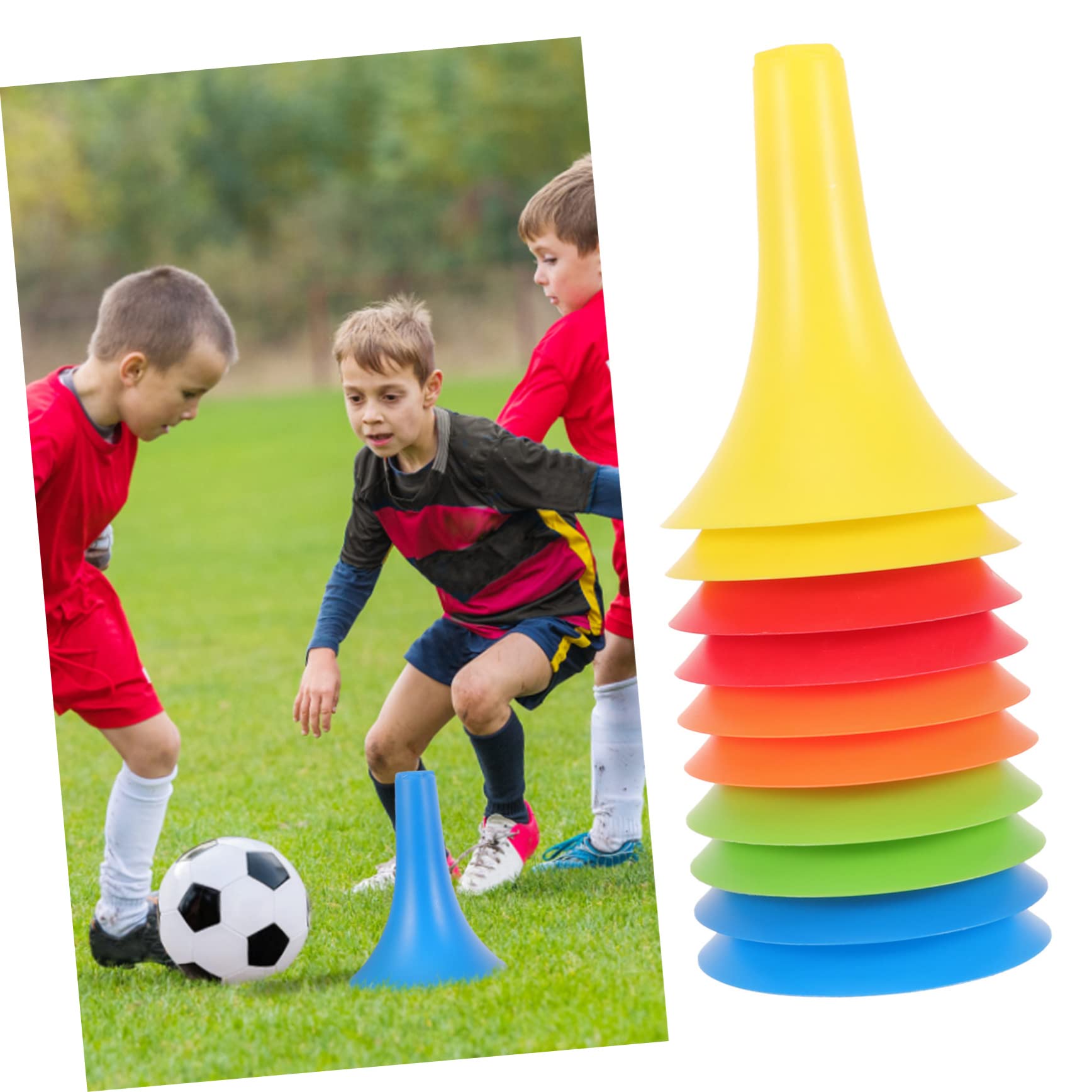 Toyvian 10pezzi in Miniatura di PE Coni per Allenamento di Sport Rotelle Coni per Allenamento di Football Coni per Agilità per Pattinaggio Rotelle per