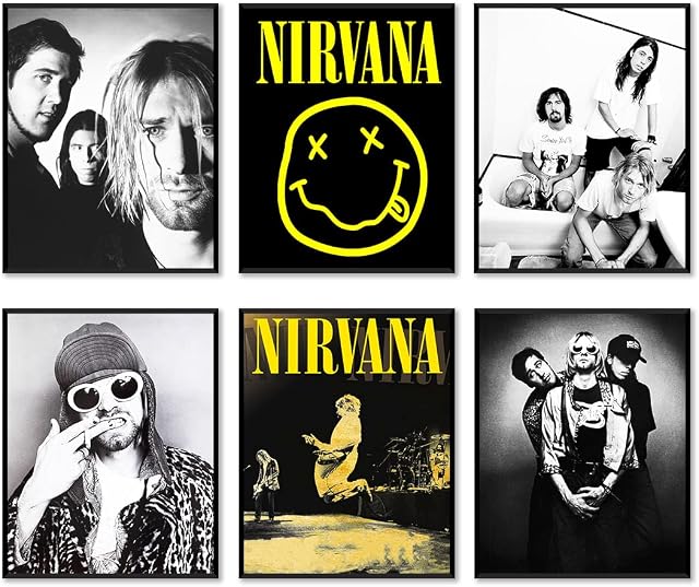 Doktor Nirvana Posters - 6 Sheets 8 x 10 Inches Frameless Music Retro Rock Home Decor Band Living Room Aesthetic Male Female Fans