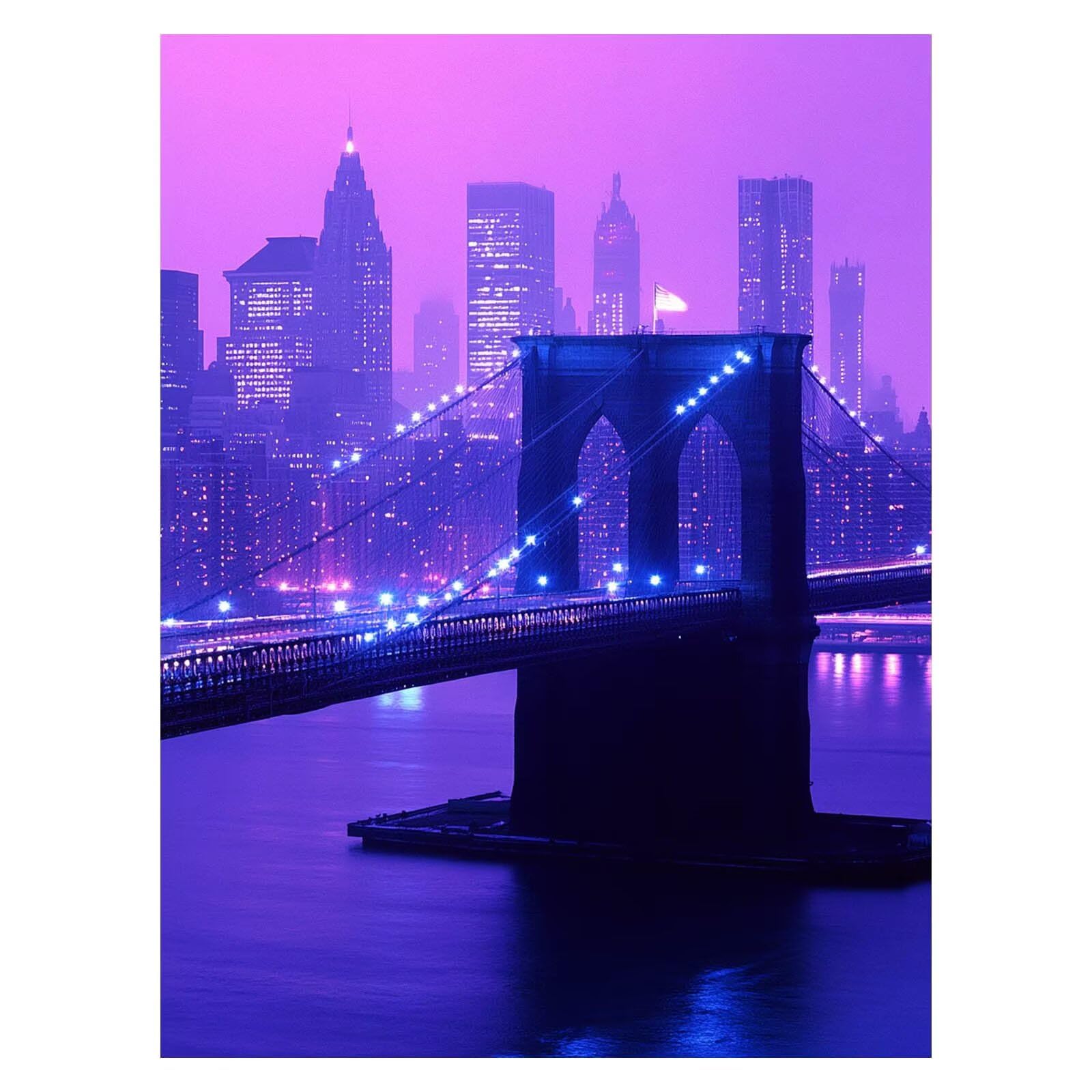 Malowanie według numerów dla dorosłych Brooklyn Bridge Malowanie według numerów Dzieci Miasto Nowoczesne obrazy Salon, Hobby Kreatywni Dorośli Maluj według liczb 95 x 70 cm obraz na płótnie na prezent