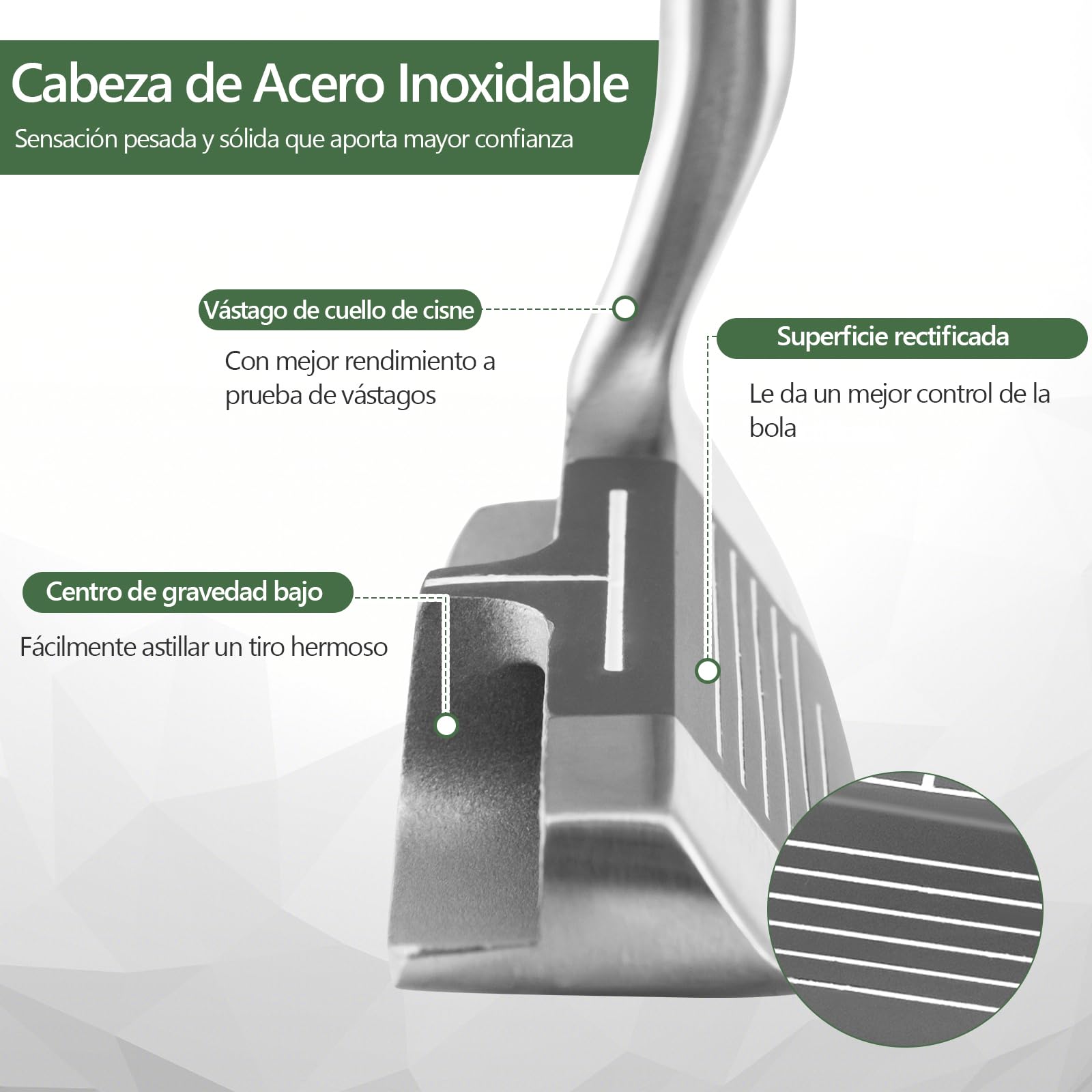 GYMAX Cuña de Lanzamiento y Astillado 36° Cabeza de Acero Inoxidable para Diestros